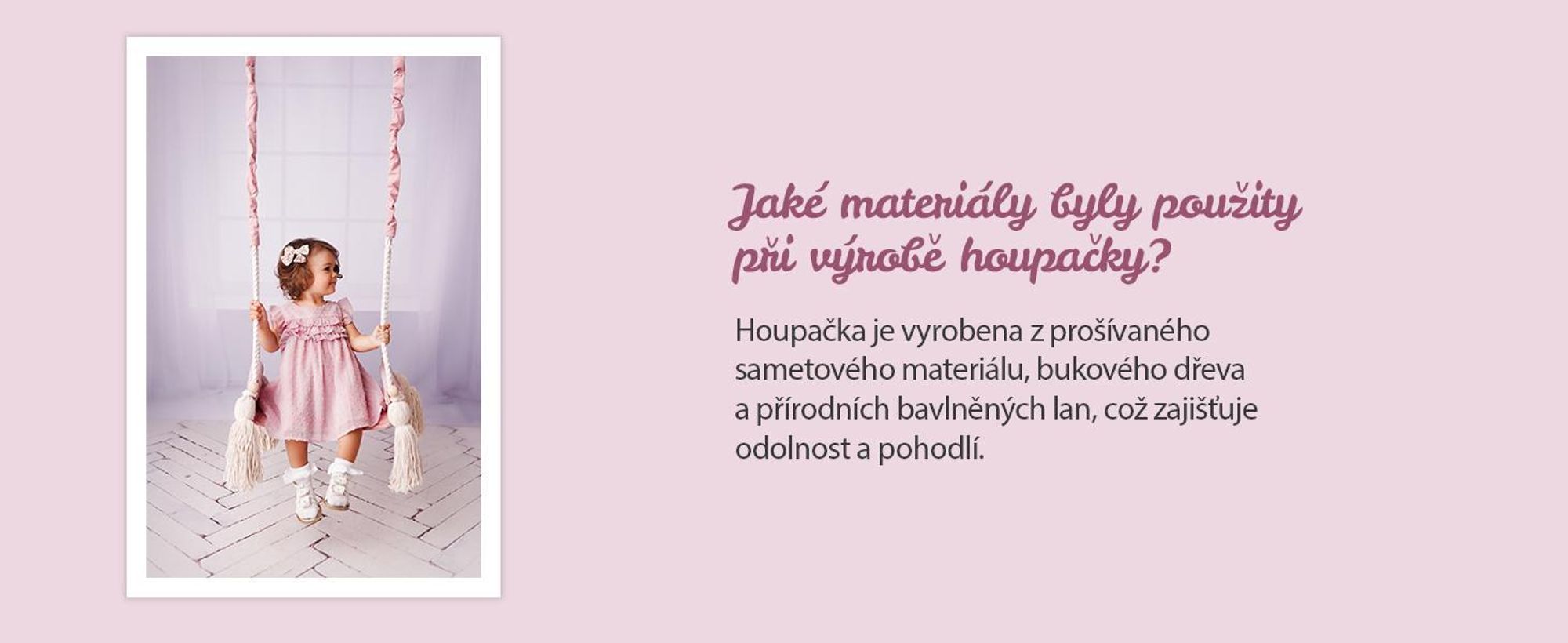 Create For You® - Dřevěná Houpačka Pro Děti S Bavlněným Lanem, Dětská Houpačka, Vnitřní Sedadlo S Měkkým Materiálem, Výškově Nastavitelná, Béžová