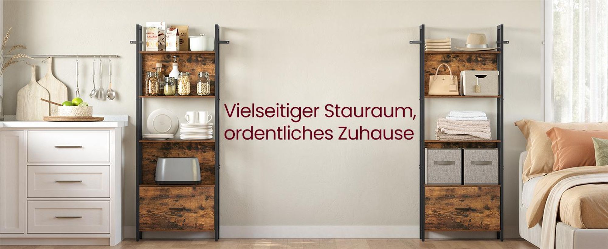 VASAGLE Bücherregal mit 5 offenen Regalebenen Standregal Stahlgestell