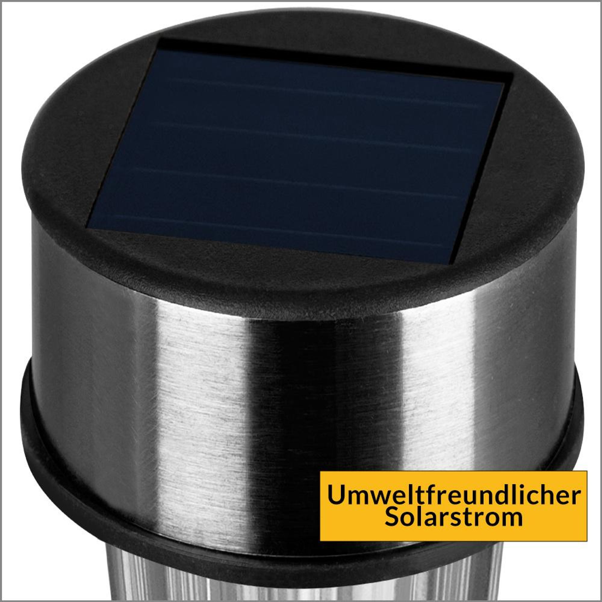 DEUBA® Solarlampe für Außen 8er Set LED Wetterfest IP44 Dämmerungssensor Erdspieß Edelstahl Weiß Solar Garten Leuchte Außenleuchte Balkon Deko