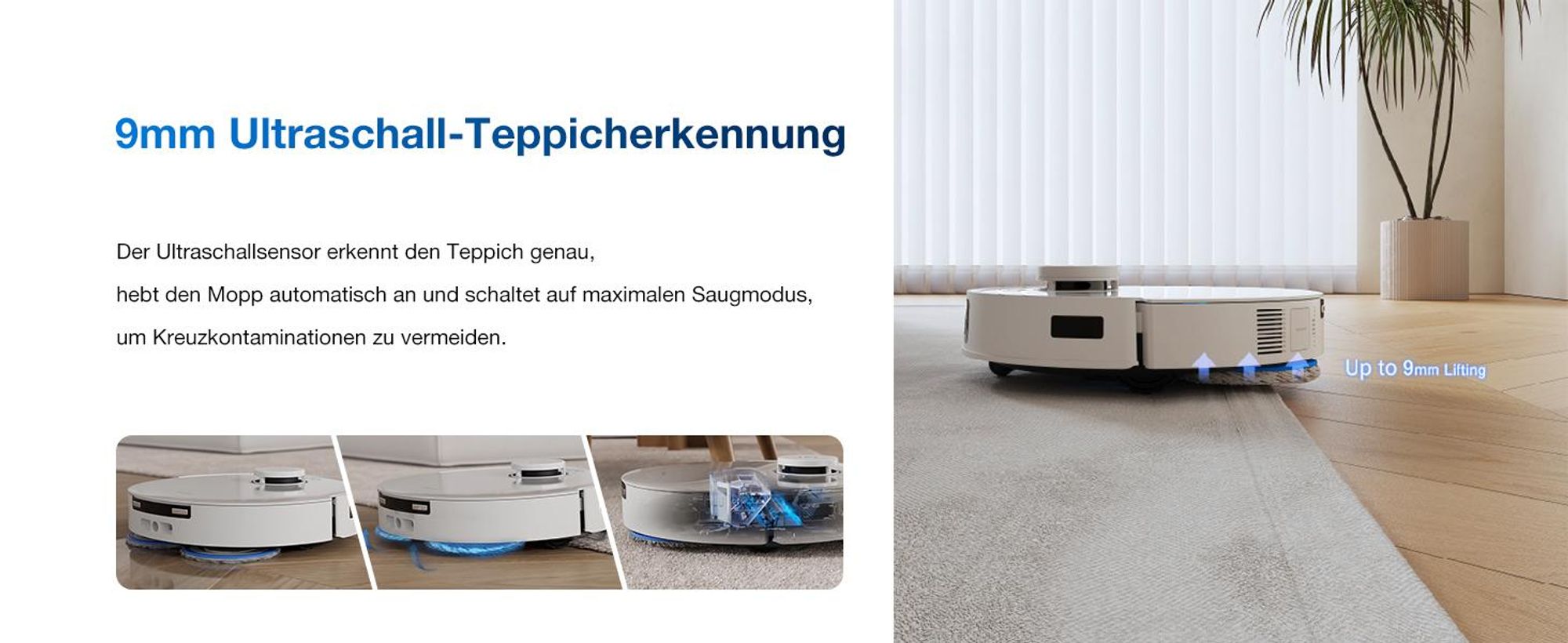 ECOVACS Saugroboter DEEBOT T30C PRO Omni Gen 2, Staubsauger Roboter mit Wischfunktion, 70°C Heißwasser-Moppwäsche, 15400Pa Wischroboter Weiß