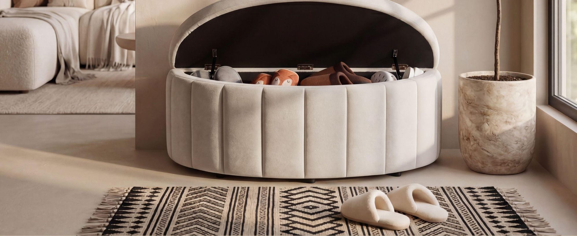 tectake® Polsterbank Moon kein Aufbau, 108 x 48 x 38,5 cm