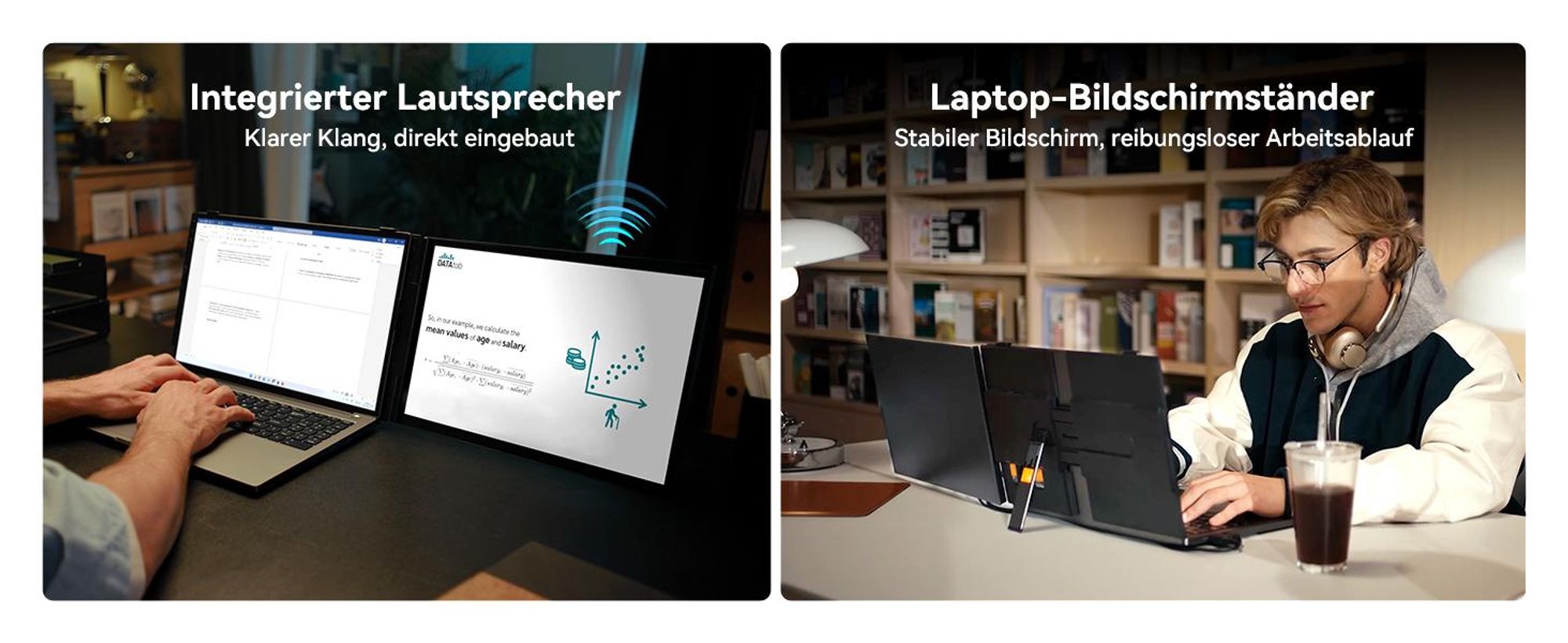 Blackview SCM8 15.6" Tragbarer Einzelner Monitor, 1920×1200 ultradünn Computerbildschirm(für 13-17,3" Laptops), 180° horizontal drehbar