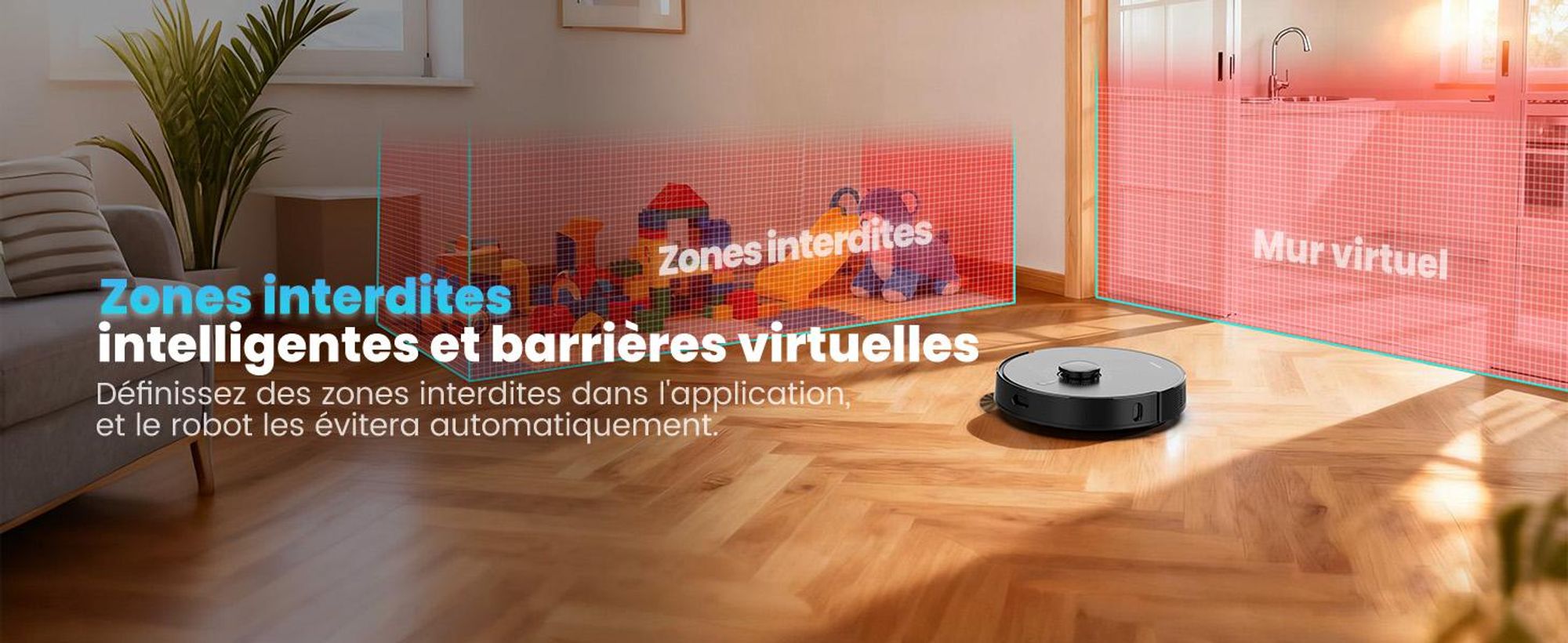 Robot aspirateur AIRROBO Q20 Plus avec station d'aspiration 3,5 L, robot aspirateur 8000 Pa avec fonction de nettoyage, navigation laser, cartographie de plusieurs étages