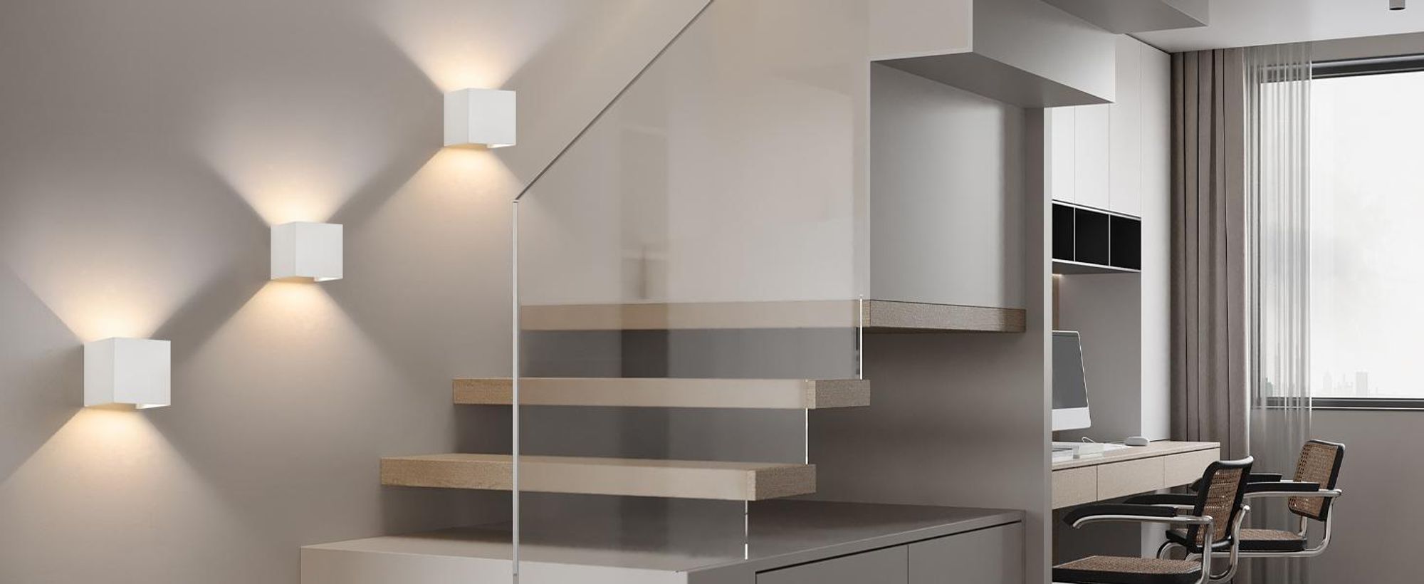 ZMH 4 Stück LED Wandleuchte Aussen 5W Weiß Wandlampe Warmweiß Up Down Außenleuchte IP65 Wasserdicht Außenlampe Treppenhaus Hauswand Aussenlampe Flur
