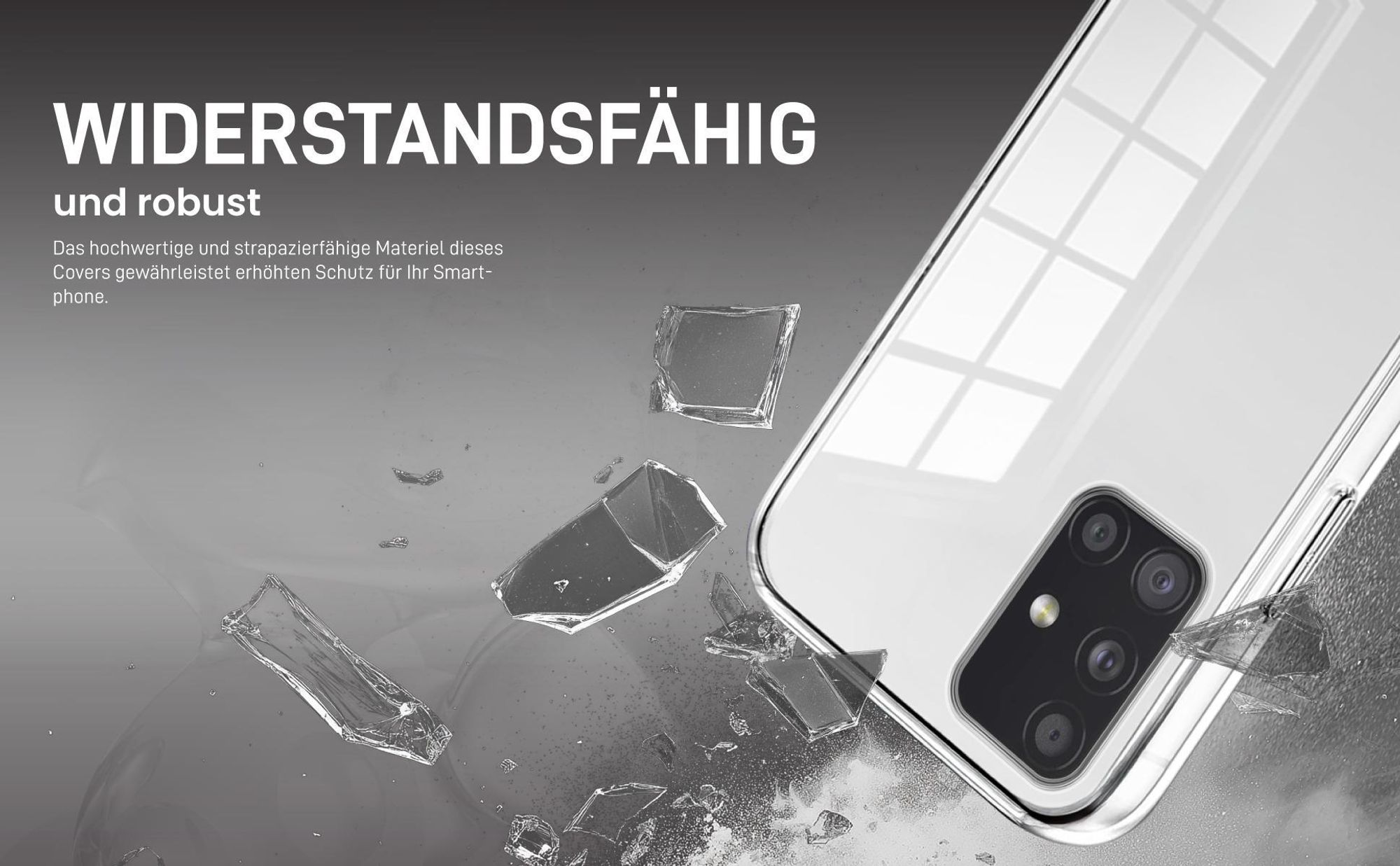 Transparentes Front Back Cover für Samsung Galaxy A51 mit Aufprallschutz