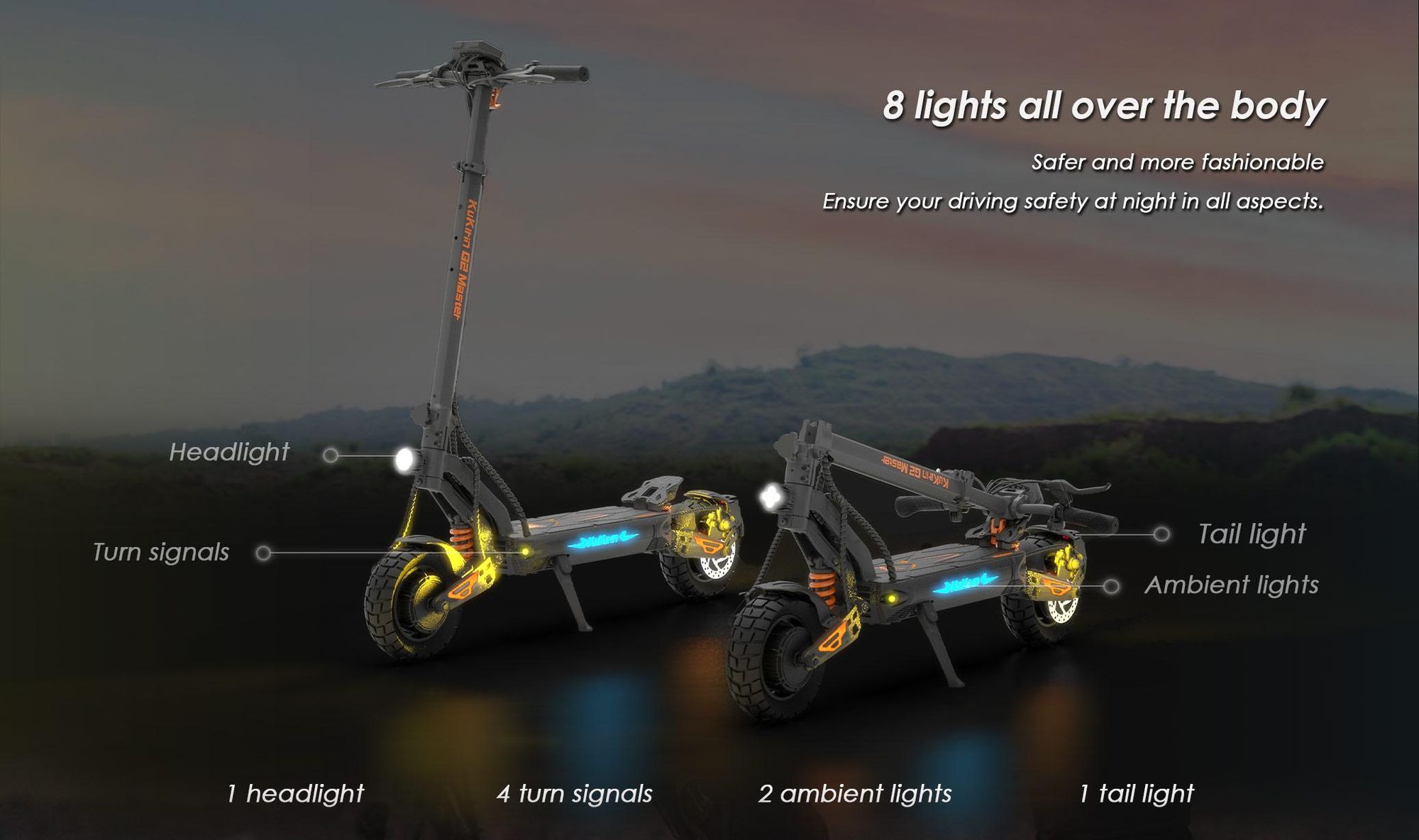 G2 Master - Trottinette électrique pliable - Roues 10" - Batterie 52V 20,8Ah - Autonomie 70 km - Freins à double disque - Selle amovible - Écran LED