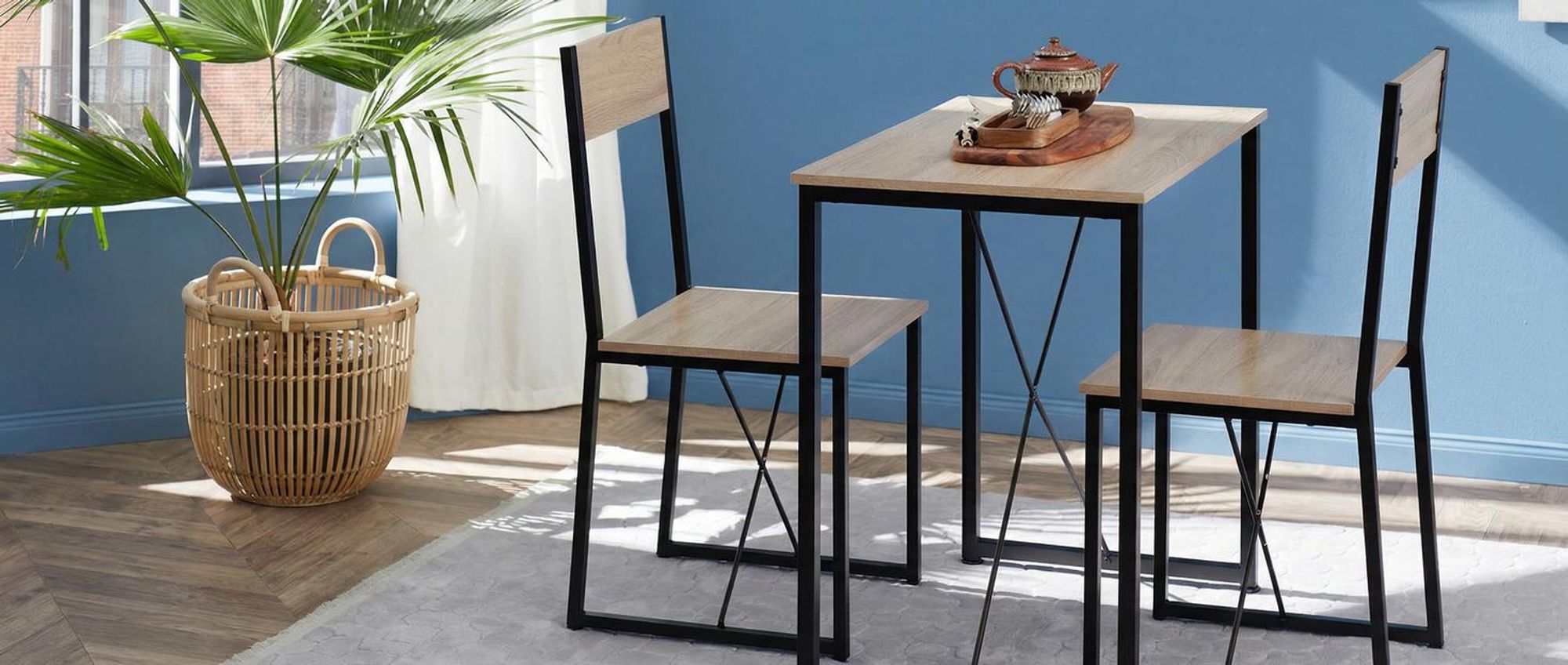 tectake® Sitzgruppe Margate 3-teilig Industrial Style