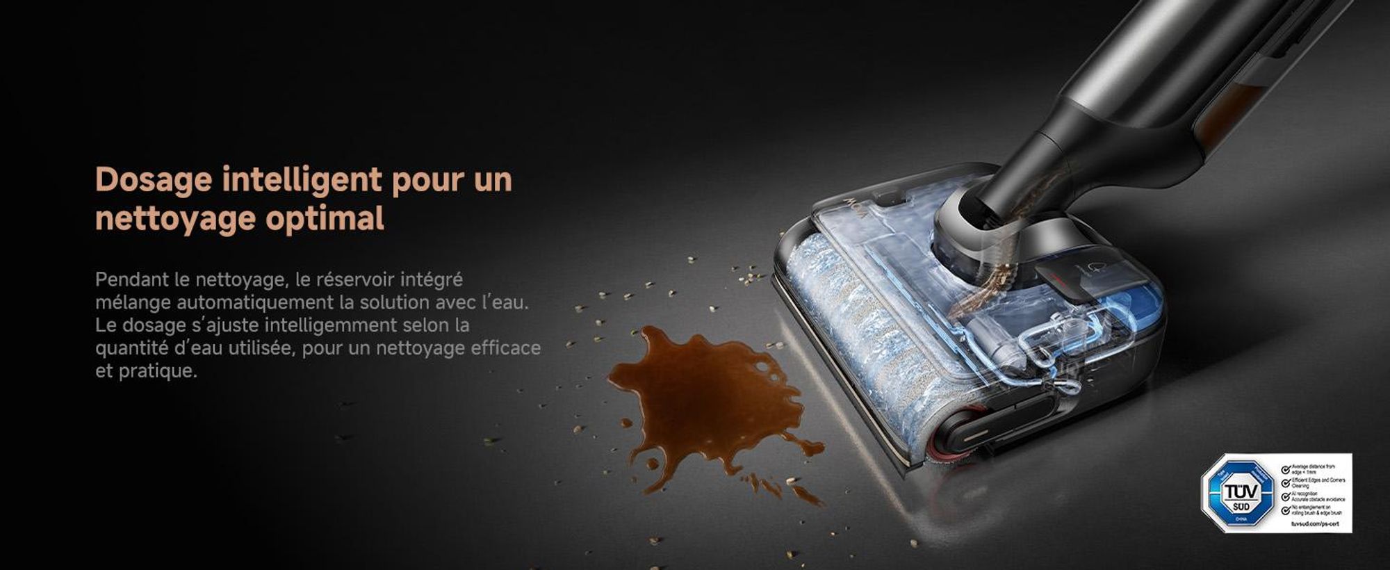 MOVA M50 Ultra Aspirateur eau et poussière, 22 000 Pa, EdgeCoverage™ IA, manche pliable, brosses 100 °C séchage rapide