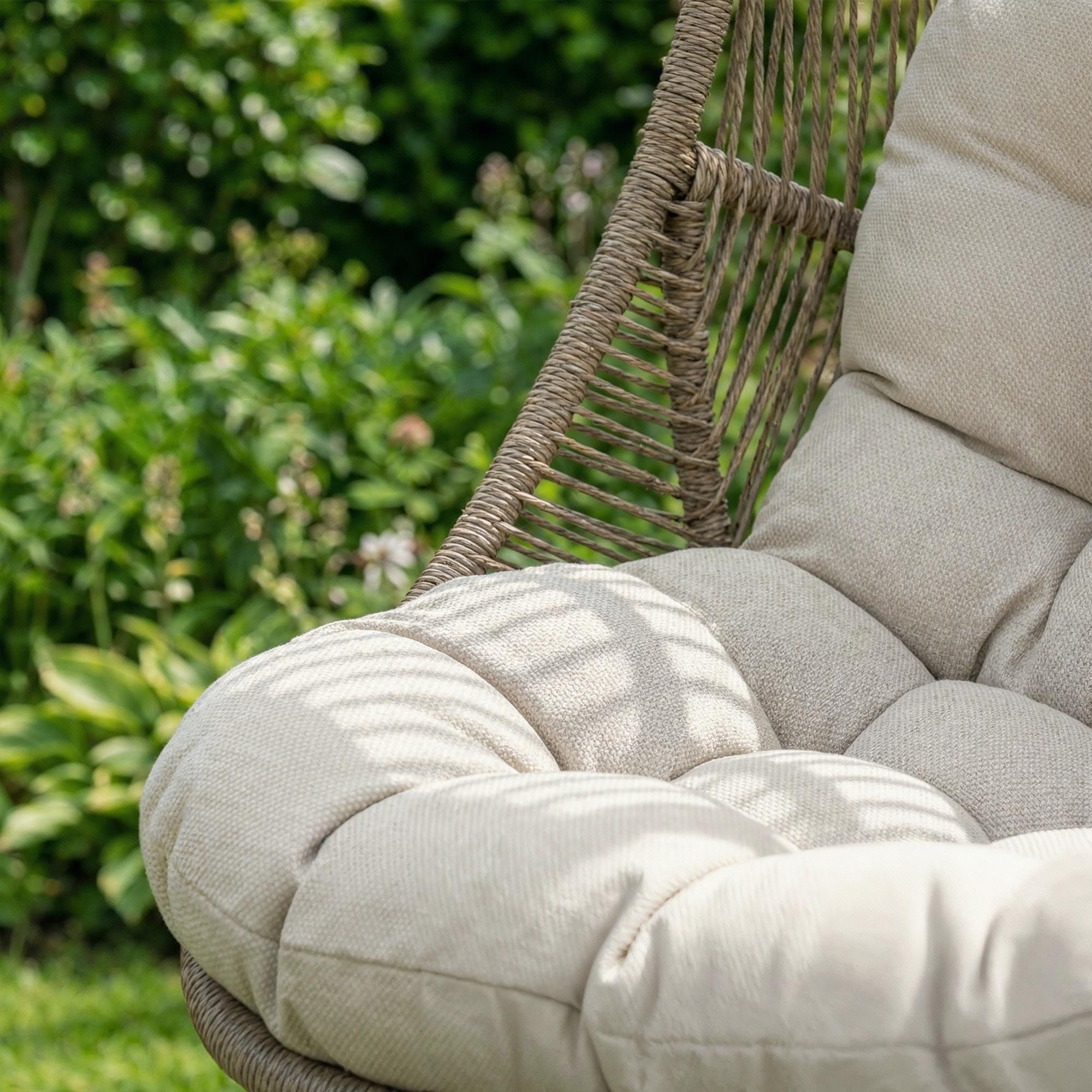 di volio Gartensessel LENO - braun, Lounge Sessel aus PE-Rattan mit Stahlgestell, bequem & wetterfest