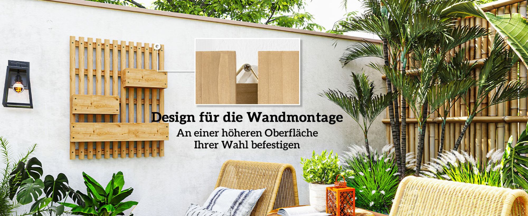 Outsunny Wandbeet mit Spalier zur Aufhängung 845-796V00