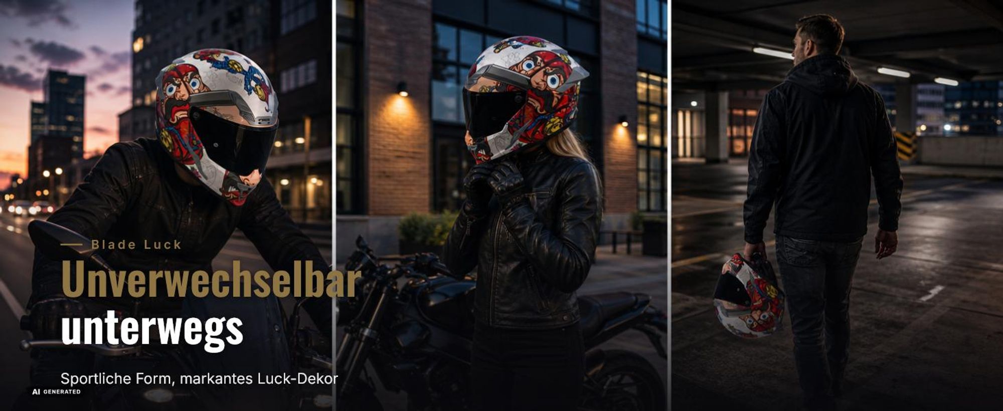 Motorradhelm Blade Luck 2XL mit integriertem Sonnenvisier und Pinlock-Vorbereitung