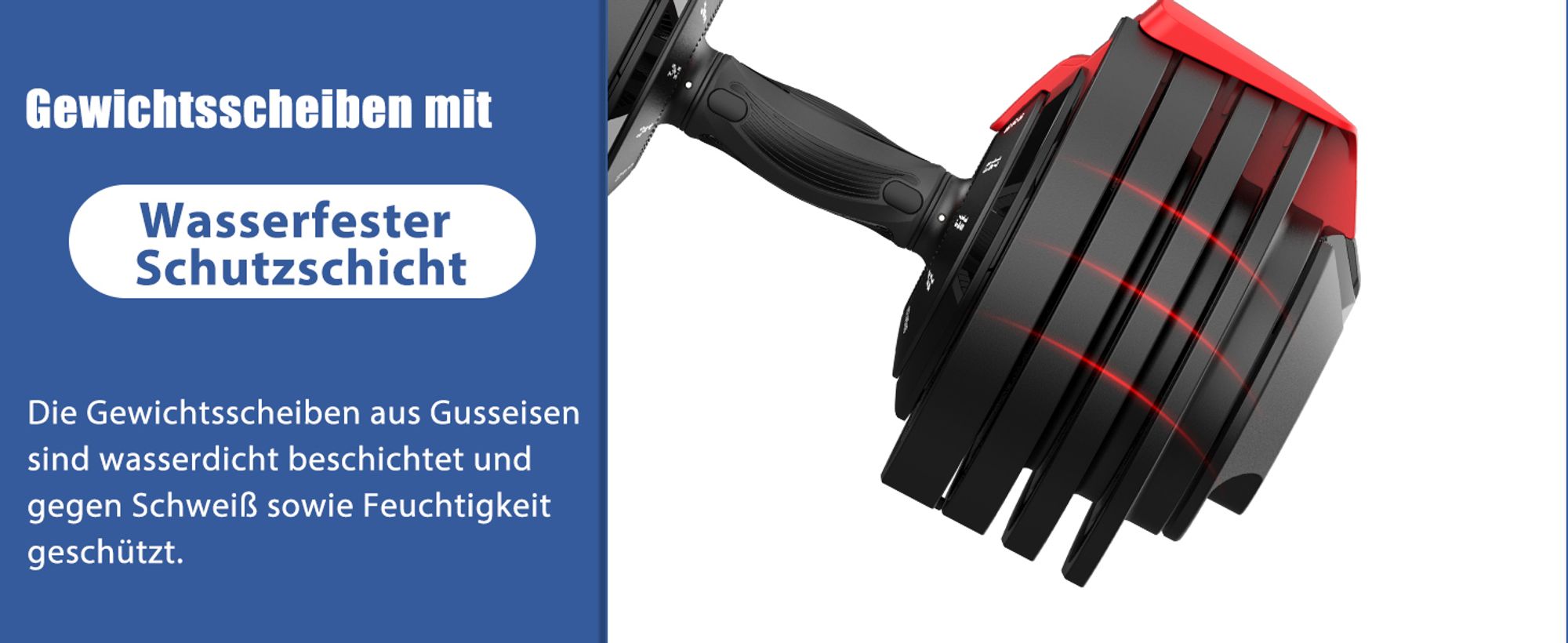 DH FitLife 24 kg verstellbare Hanteln 3-24 kg (12-in-1) mit Scheiben & schnellem Gewichtswechsel, verstellbare Kurzhanteln