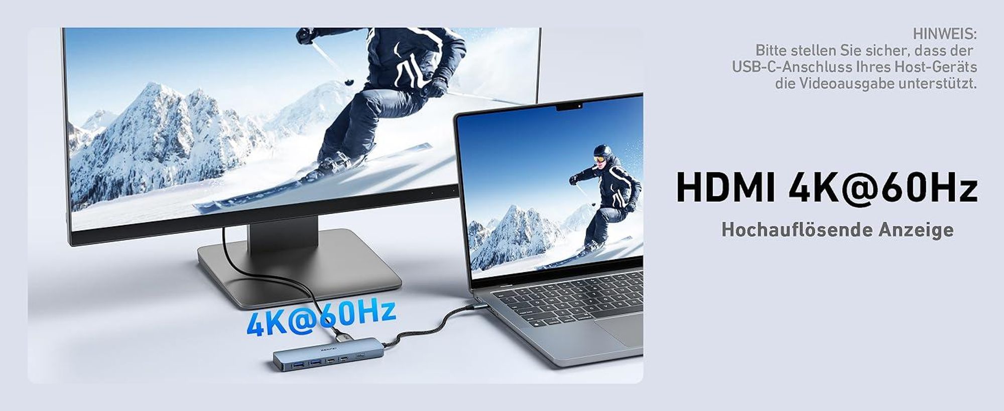 BENFEI Hubs USB C Hub 6in1 mit HDMI 4K 60Hz und 100W PD