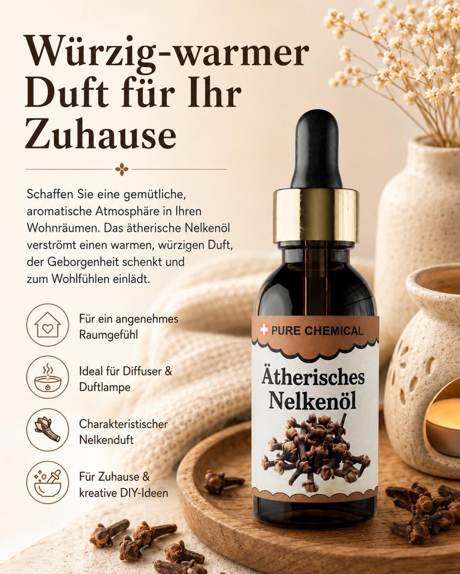 PURE CHEMICAL | Nelkenöl Ätherisch 100ml