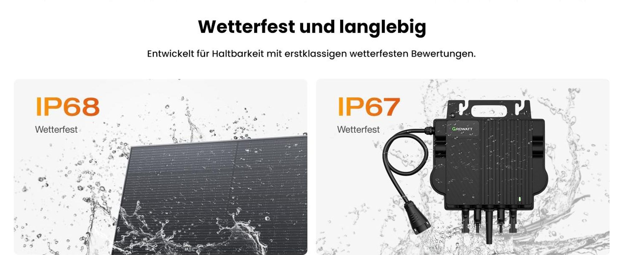 Balkonkraftwerk Speicher 2048Wh Growatt NOAH 2000 mit Growatt NEO-800M-X 800W Mikrowechselrichter, 1800W PV-Eingangsleistung für Balkonkraftwerk