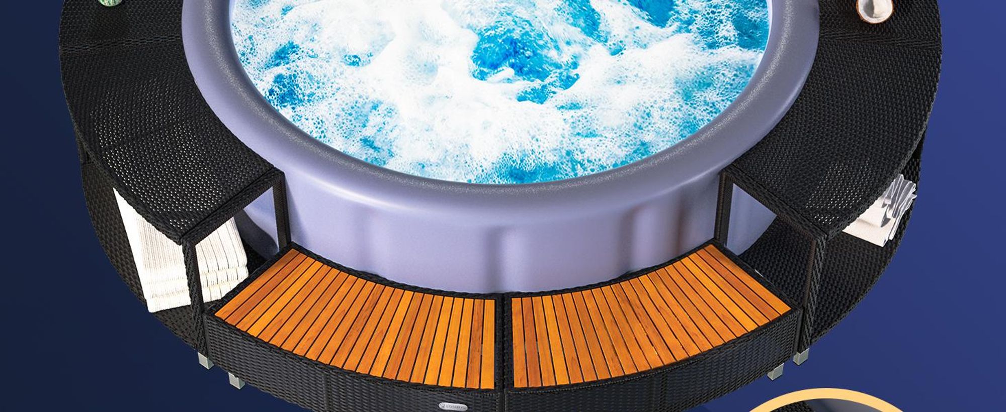 CASARIA Whirlpool Umrandung aus FSC®-zertifiziertem Eukalyptus Holz Ø206 cm