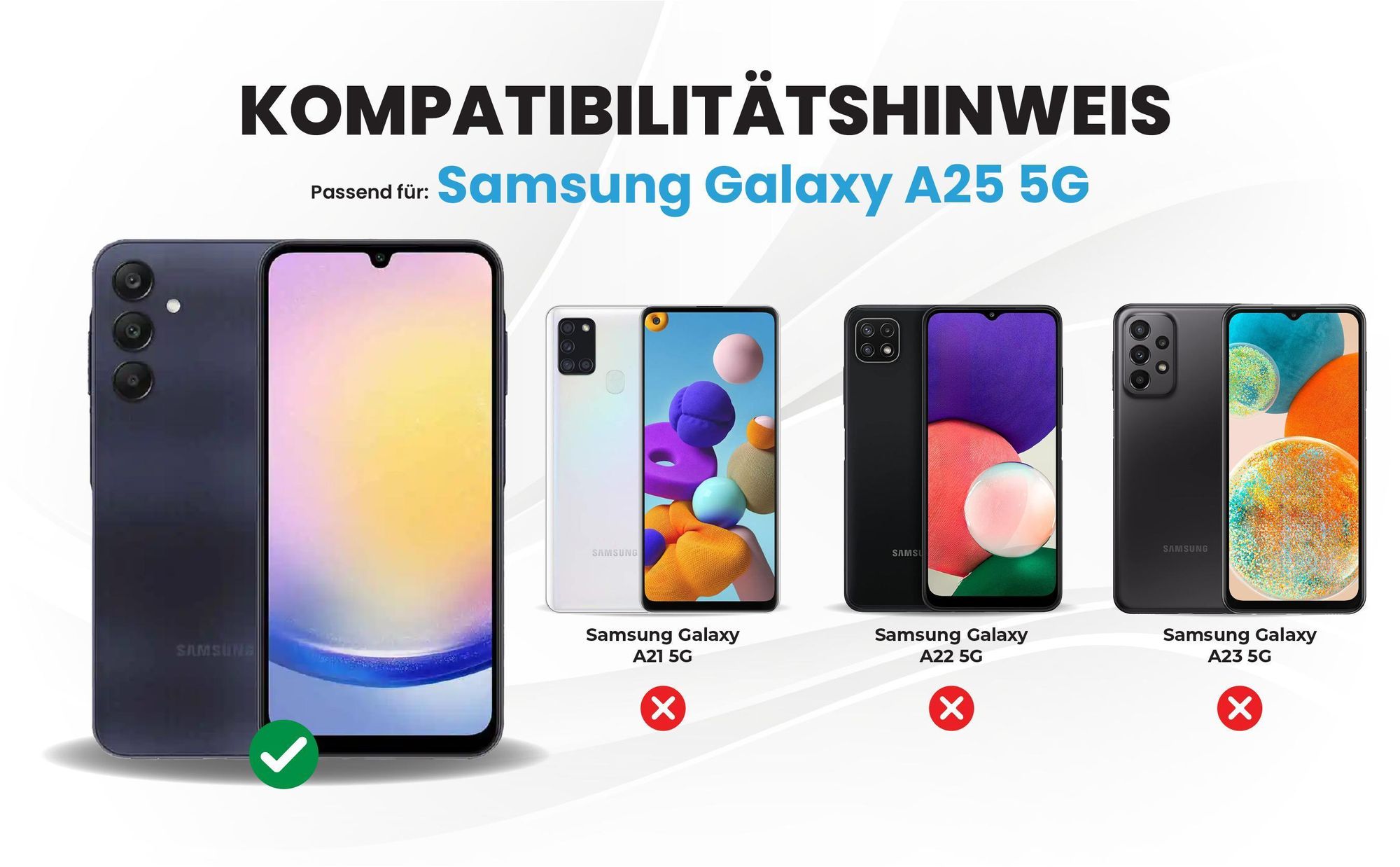 Kompatibilitätshinweise Hülle für Samsung Galaxy A25 5G