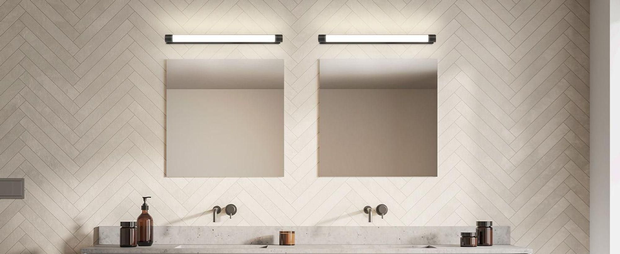 ZMH LED Spiegelleuchte Bad Spiegellampe 50CM 10W Badlampe Wand Schwarz Wandlampe Badezimmer Neutralweiß 4000K Wandleuchte Modern Badleuchte für Keller