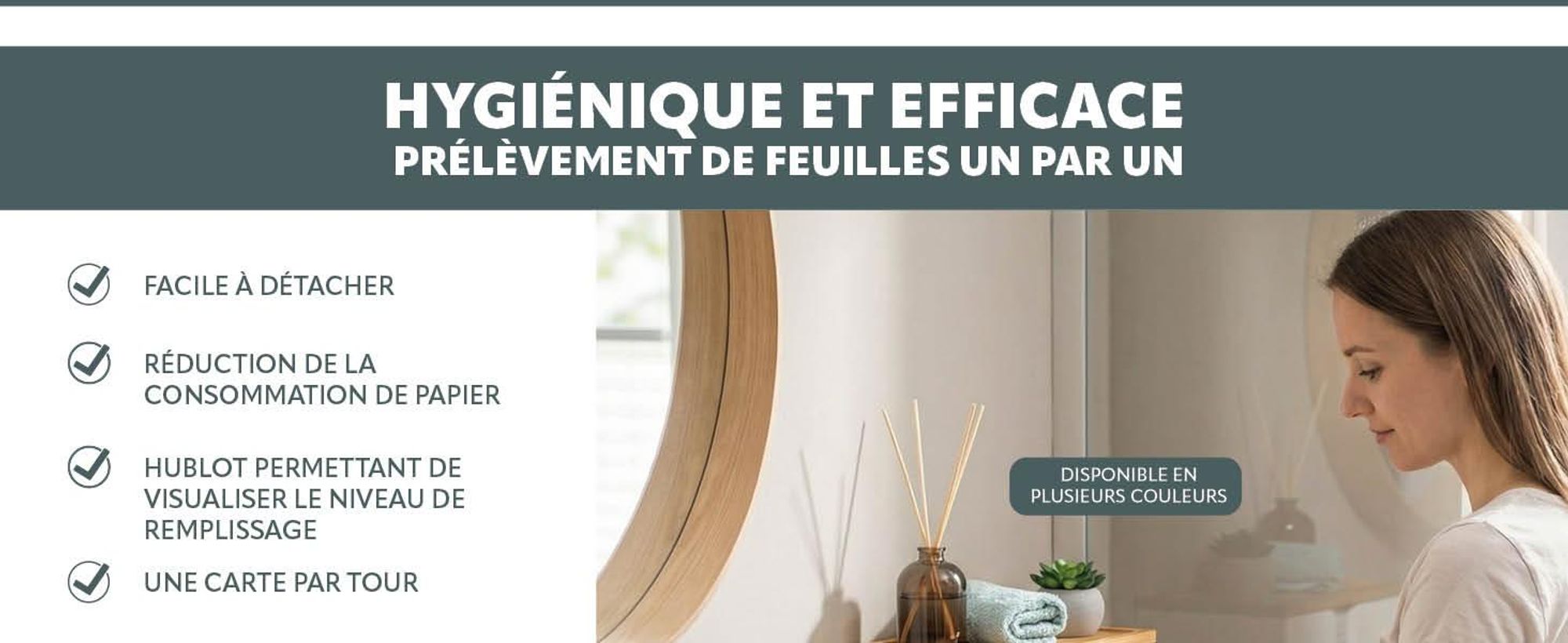 Porte-serviettes en papier avec couvercle en bambou