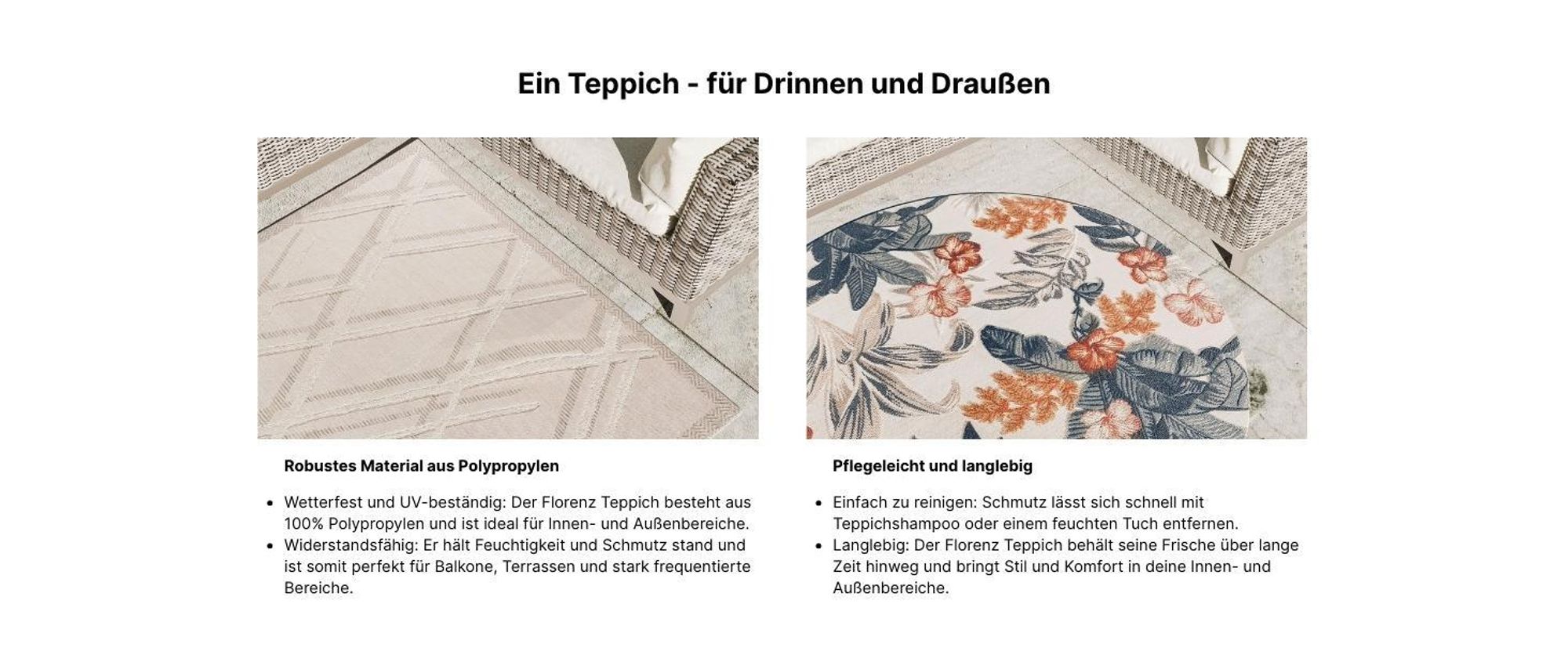 Interiyou In- & Outdoor-Teppich Florenz Beige A2 240x350 cm