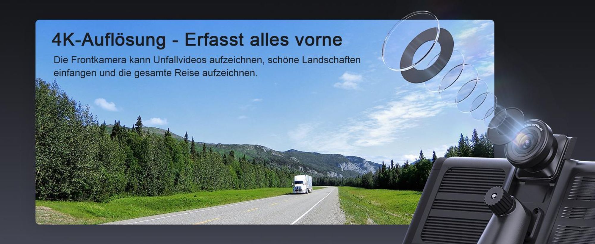 9.26 Zoll Monitor & Dashcam Kamera Carplay für Auto LKW PKW Wohnmobil 64GB Karte mit 1080P