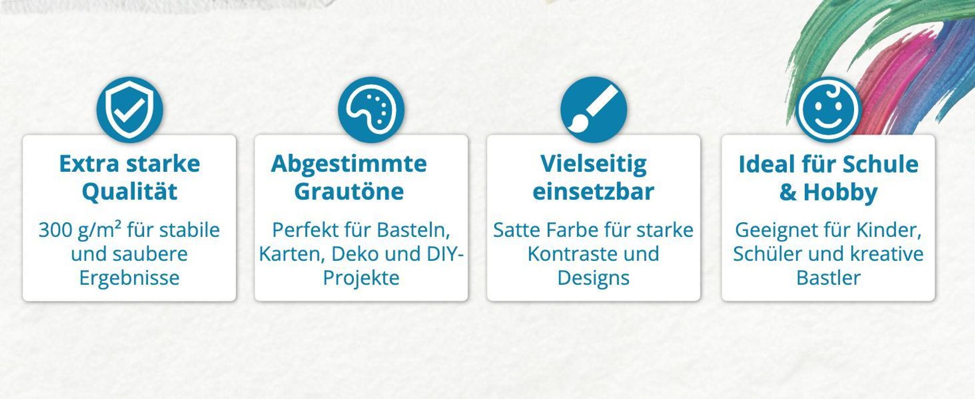 itenga Fotokarton - A4 300 g/qm 24 Blatt - Grautöne - 4 Farben je 6 Blatt