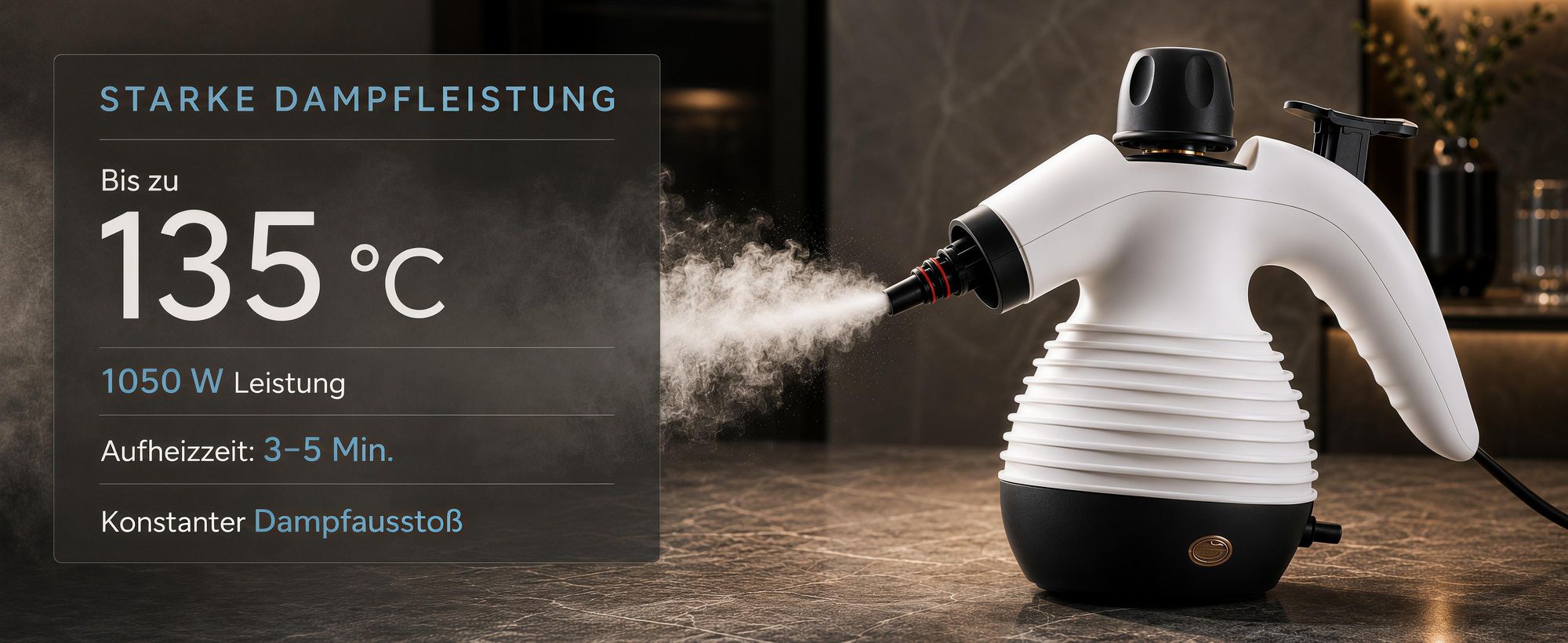 2 in 1 Dampfreiniger,1050W Handheld -Dampfreiniger, 350ml Dampfreiniger sofa,Dampfreiniger boden mit 16 Zubehör, Multifunktional Dampfreiniger