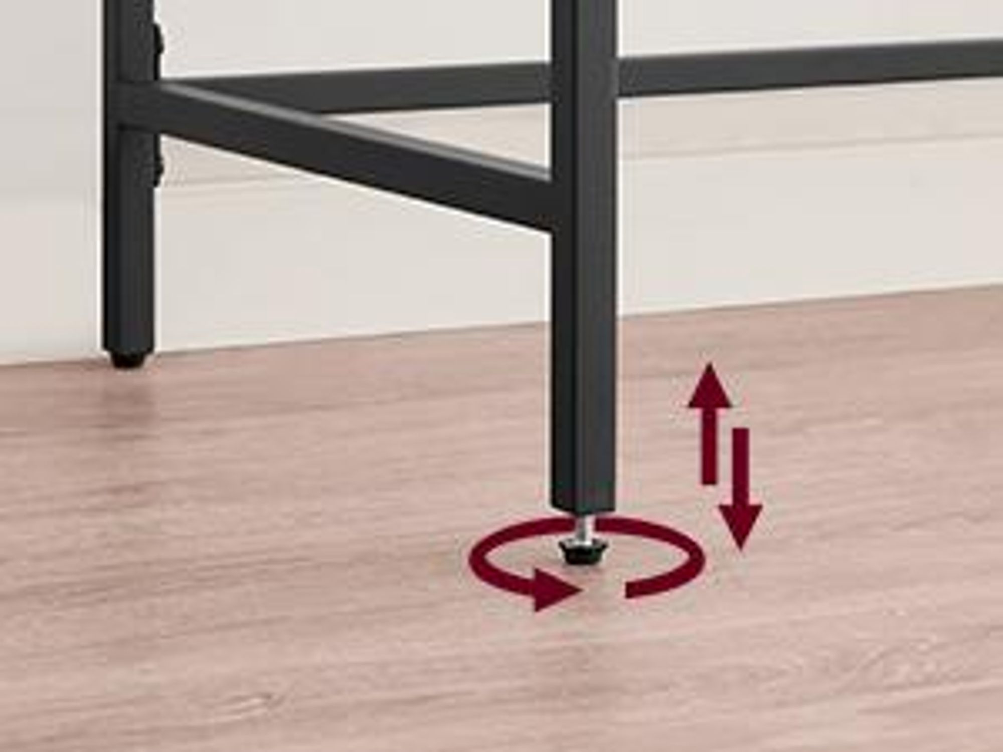 VASAGLE Konsolentisch, Beistelltisch, Oberfläche aus Hartglas, moderner Sofatisch, einfacher Aufbau, verstellbare Füße