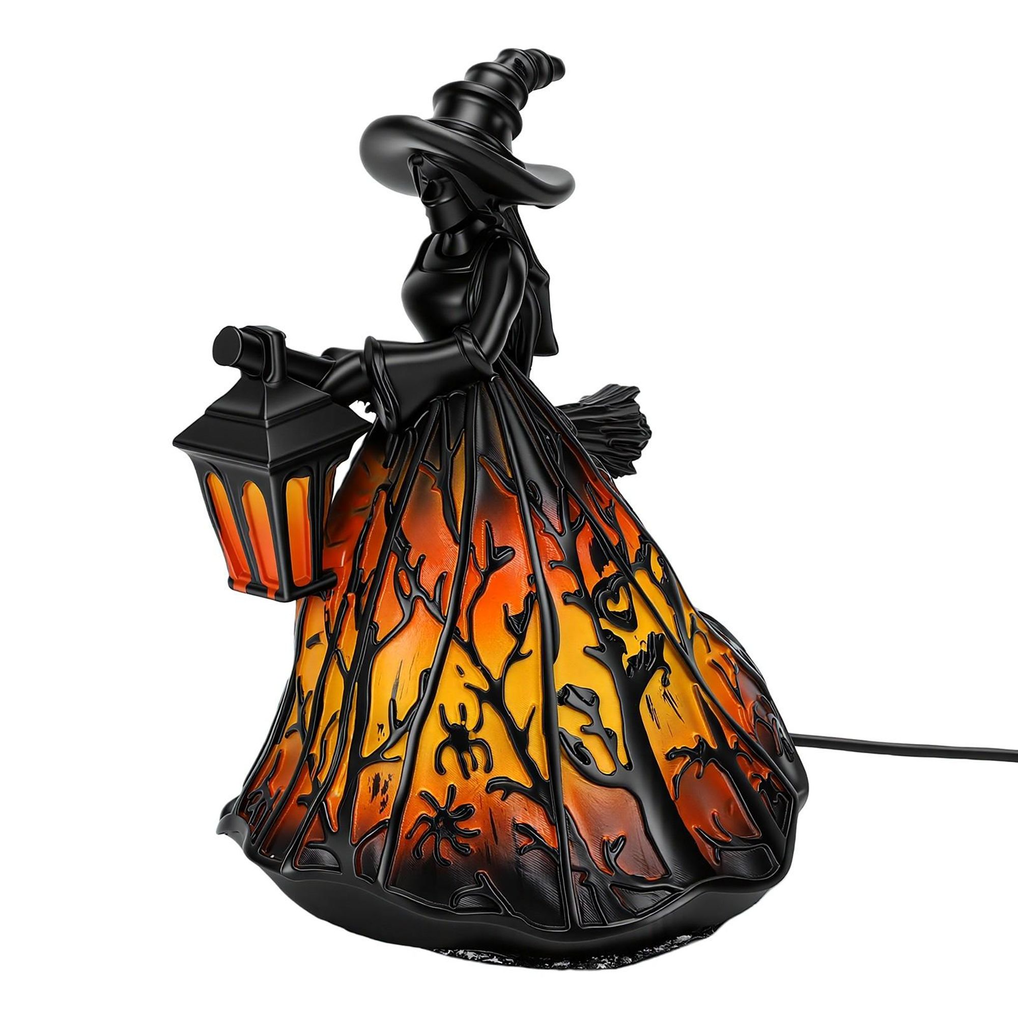 Halloween Hexenlampe Nachtlicht aus Kunstharz, gotisches und gruseliges 3D Nachtlicht, Halloween-Dekoration, für Schlafzimmer, Party, USB-betriebene