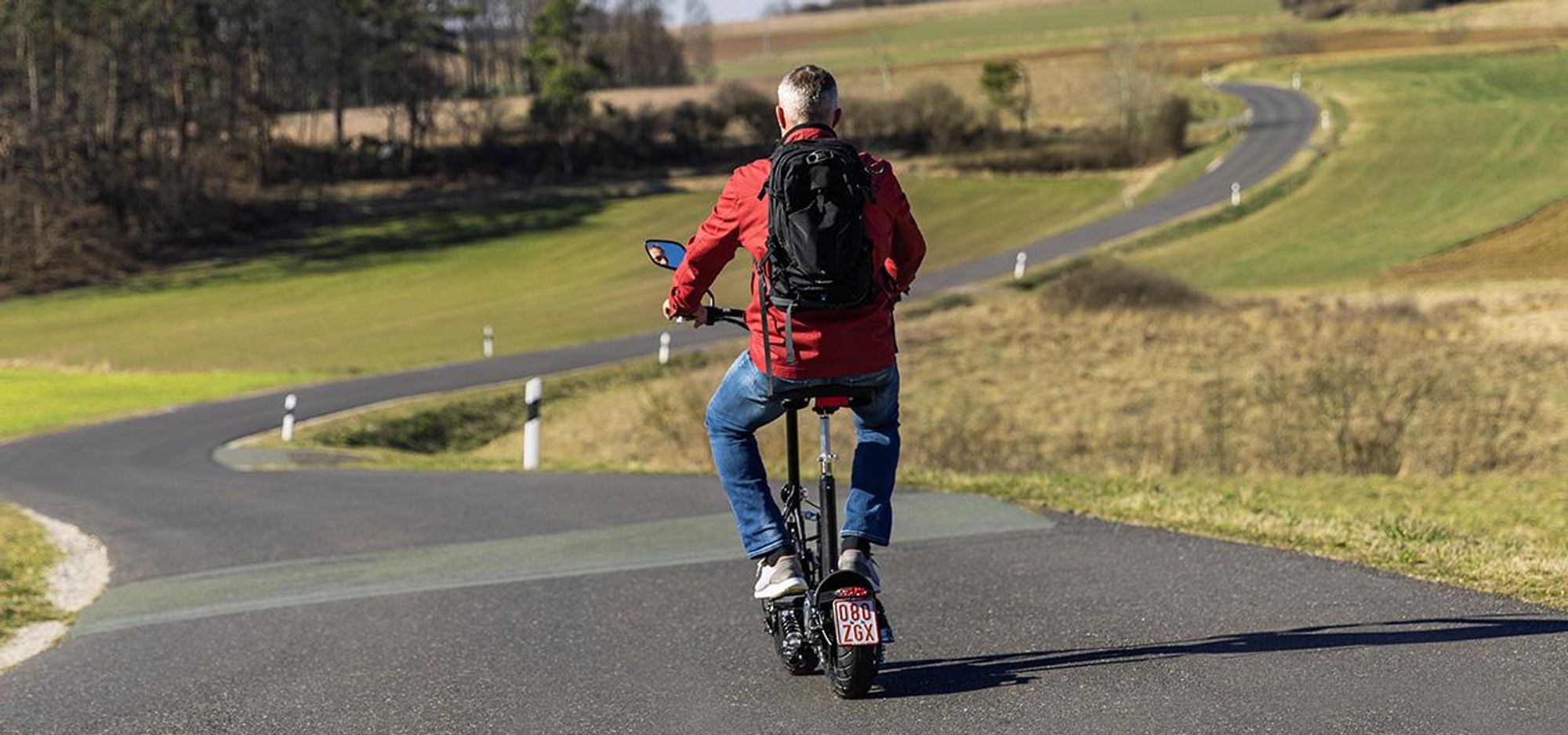 eFlux E-Scooter Street 20 Pro | Scooter Klappbar - Elektro Roller - Straßenzulassung - Sitz höhenverstellbar - E-Roller - 20 km/h - 500 W (Schwarz)