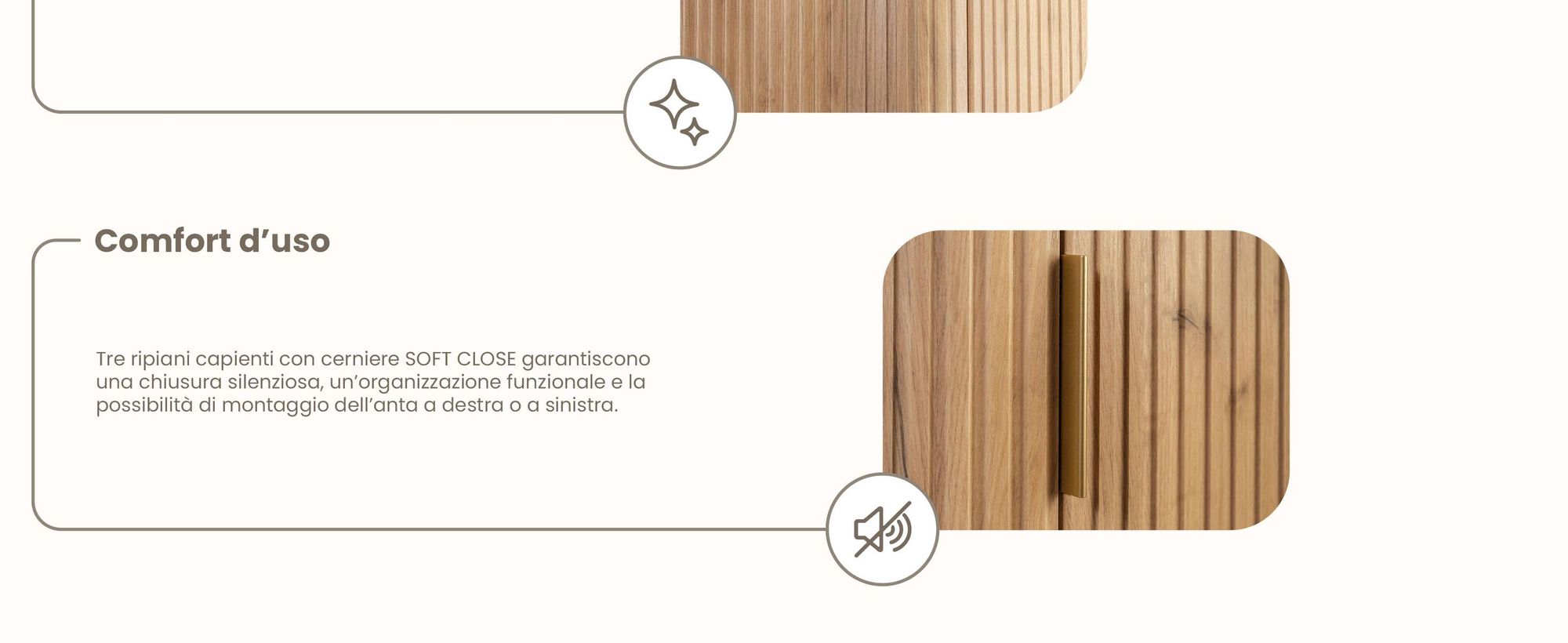 Mobile alto per il bagno - 139 CM - Marrone opaco - MDF