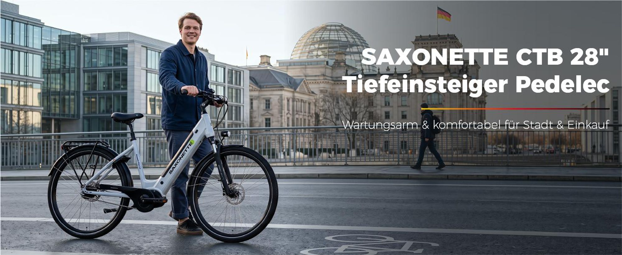 SAXONETTE Premium Plus 3.0 Wave 28" E-Bike, Pedelec mit Mittelmotor, 8-Gang Nexus Nabenschaltung, 36V 14,5Ah Akku, RH 50 (silber matt)