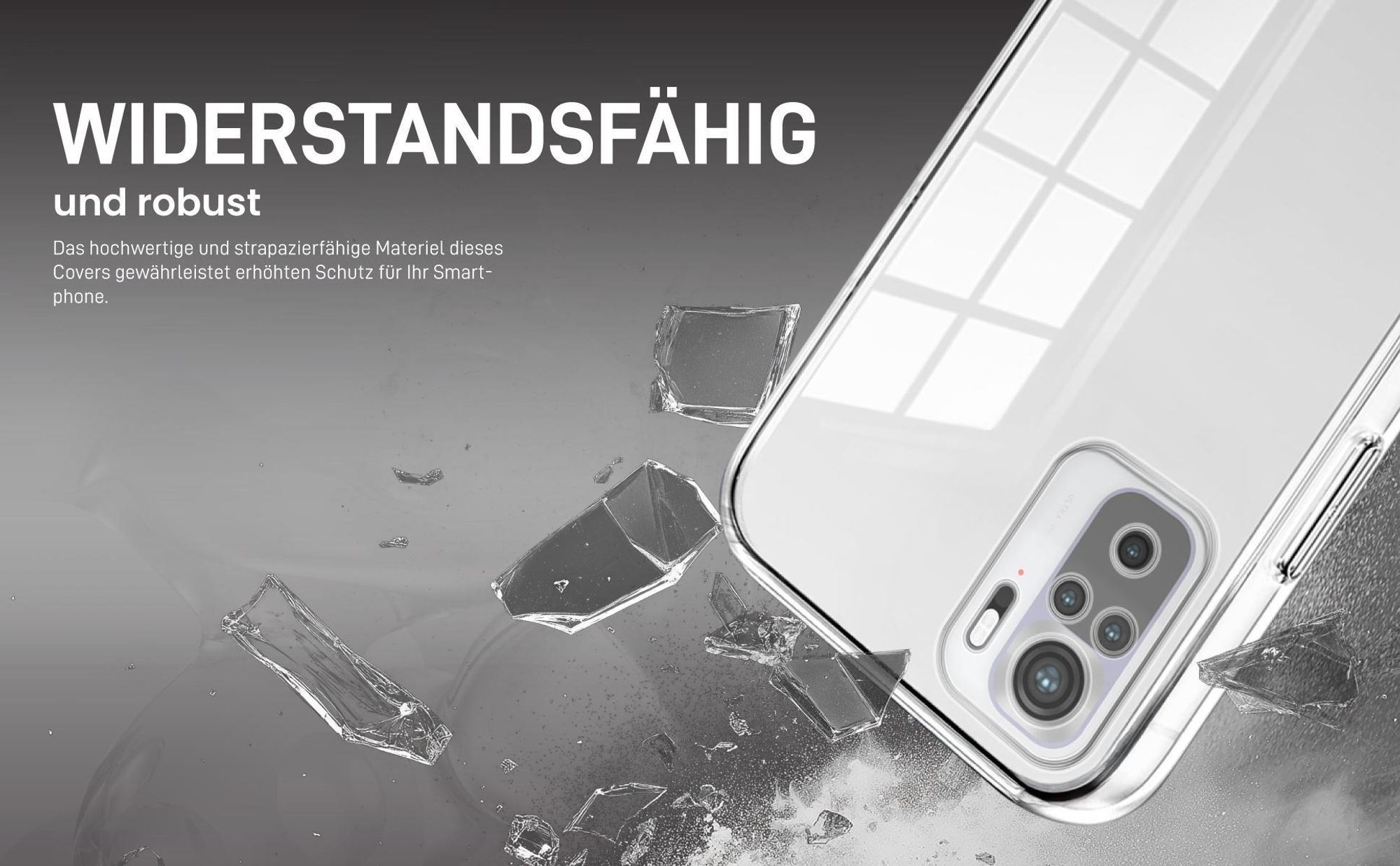 Transparentes Front Back Cover für Xiaomi Redmi Note 10 mit Aufprallschutz