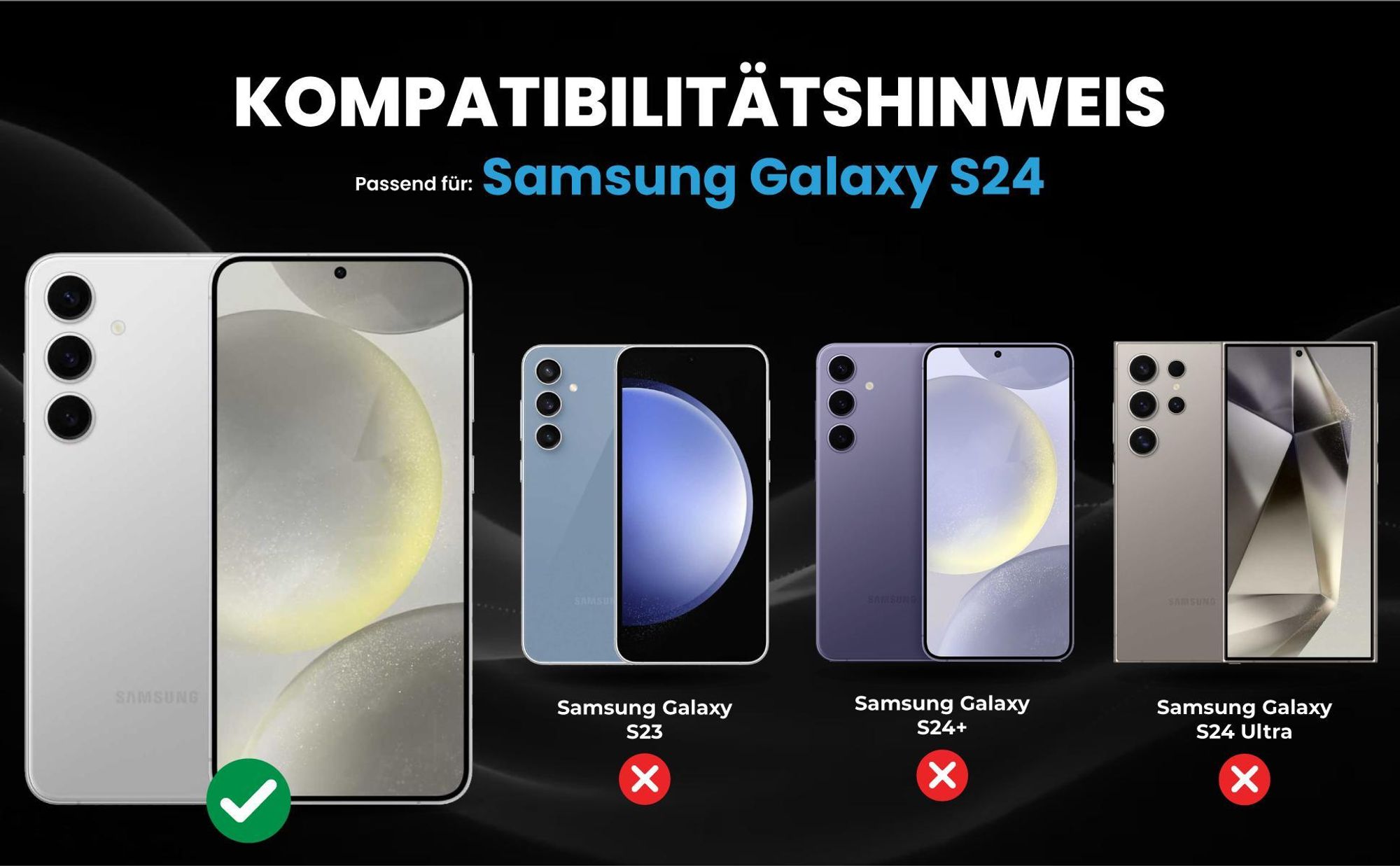 Kompatibilitätshinweise Hülle für Samsung Galaxy S24