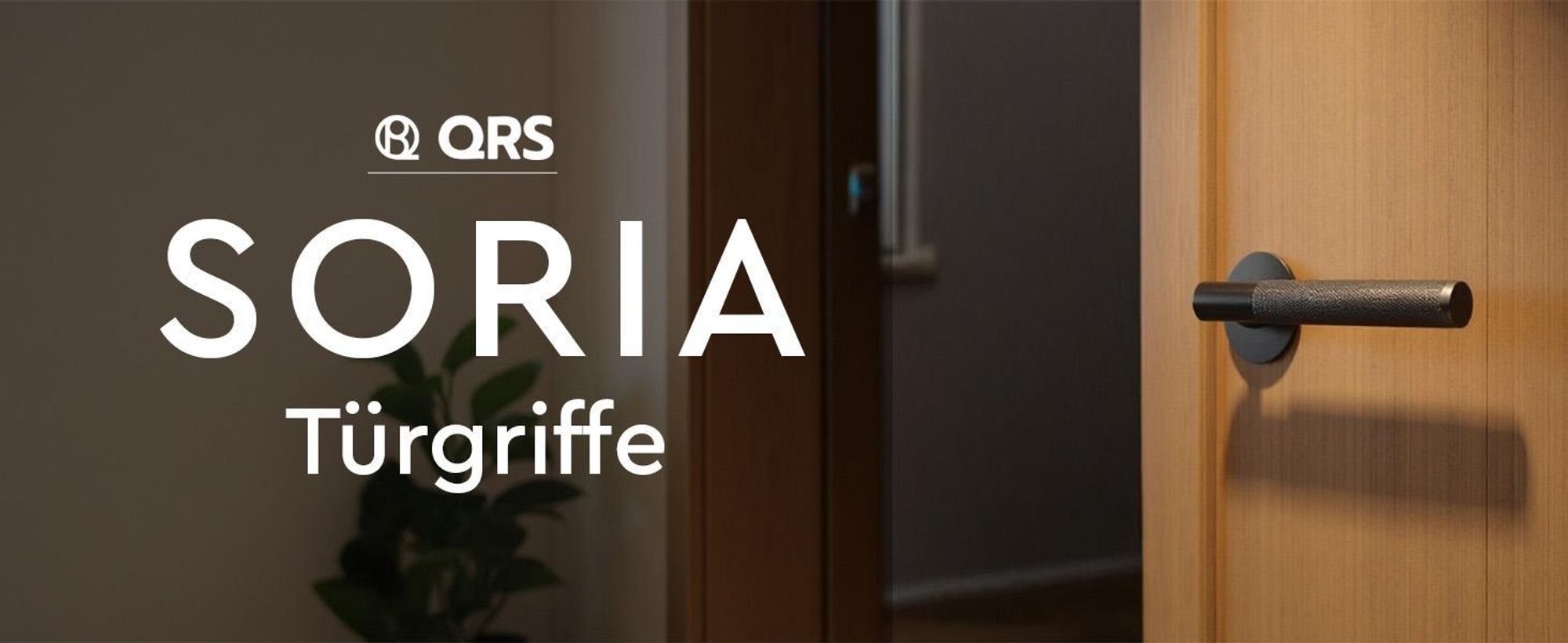 QRS - SORIA Türgriff für Zimmertüren, Türklinken Griff Set, mit Rosette PZ, Schwarz - Türbeschlag, Türdrückergarnitur für Innentür