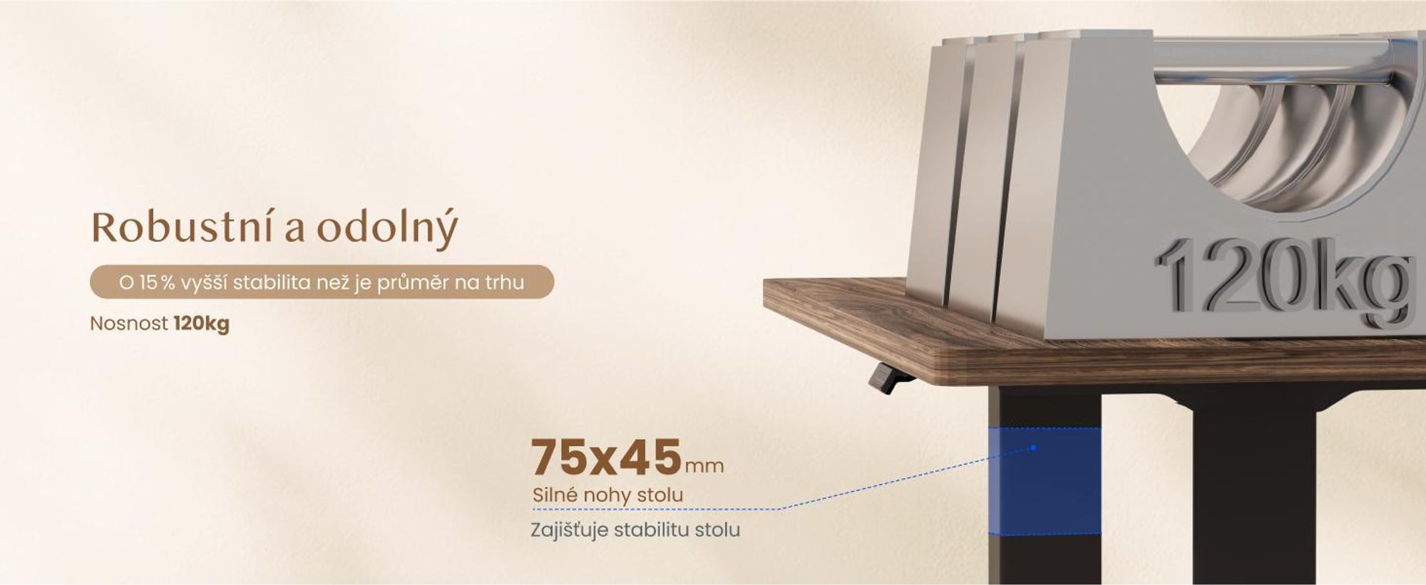 FLEXISPOT QB2 Výškově nastavitelný elektrický stůl 180 x 80 cm, 2 SILNÉ MOTORY, nosnost 120 kg, ochrana proti kolizi, 4 paměťové funkce (hnědý)