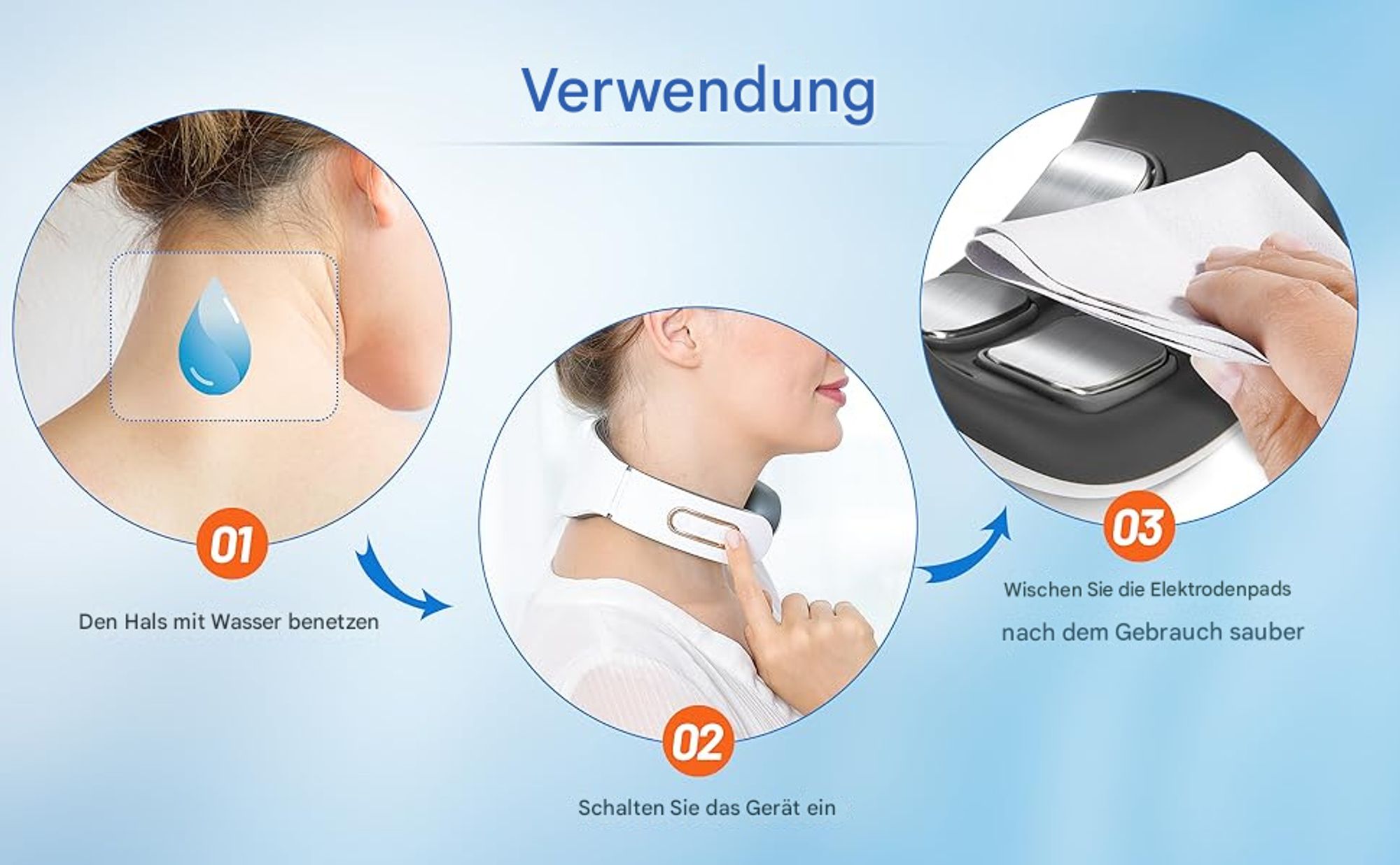 Nackenmassagegerät, intelligentes Nackenmassagegerät mit Heizung, 6 Modi, 9 Intensitätsstufen, kabelloses tragbares elektrisches Massagegerät