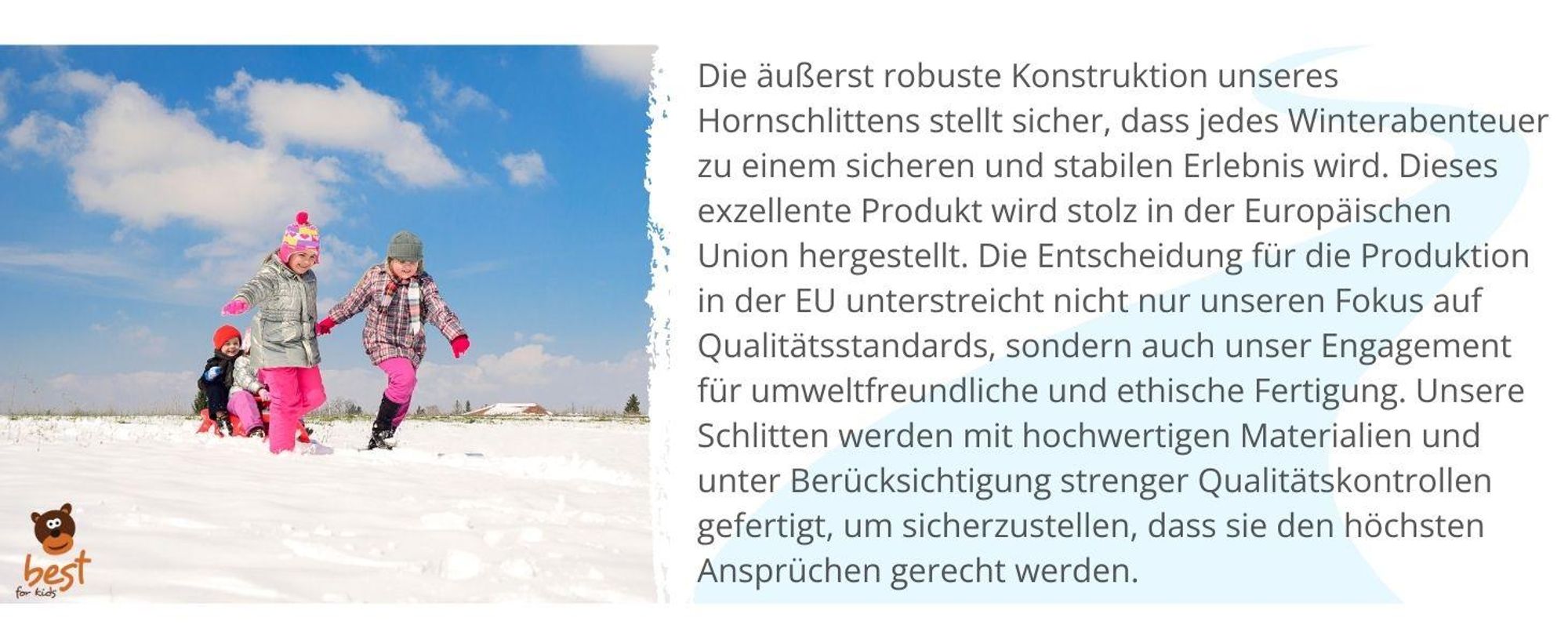 Holzschlitten für Kinder mit Rückenlehne Rodelschlitten Davoser aus Holz
