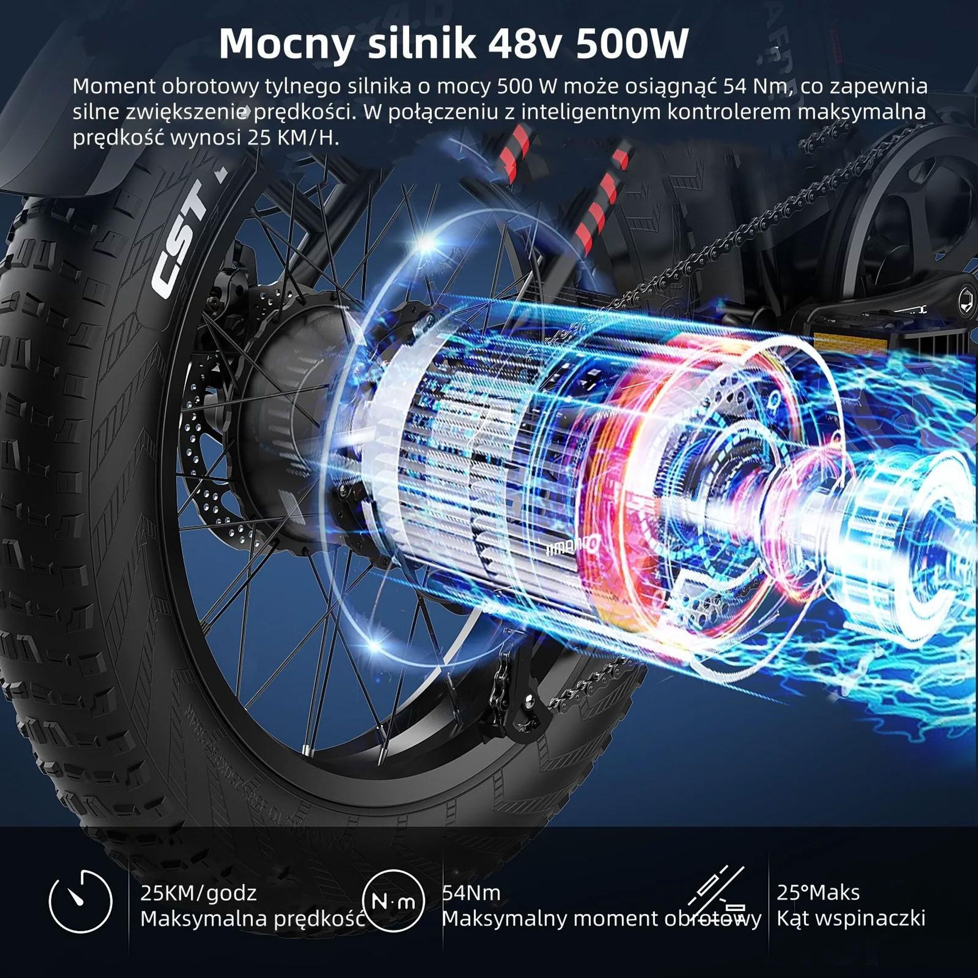Electric Bike FAFREES F20 Max - Bateria 48V30AH Opona 20" Hamulec tarczowy mechaniczny - Czerwony