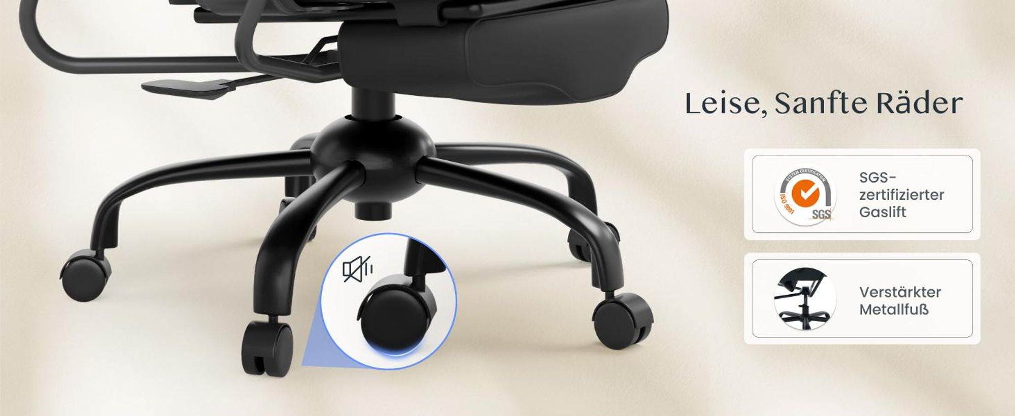 FLEXISPOT 3-in-1 Ergonomischer Bürostuhl mit 165° Liegefunktion, Ausziehbarer Fußstütze, Dickem Komfortpolster und Höhenverstellung (Schwarz)