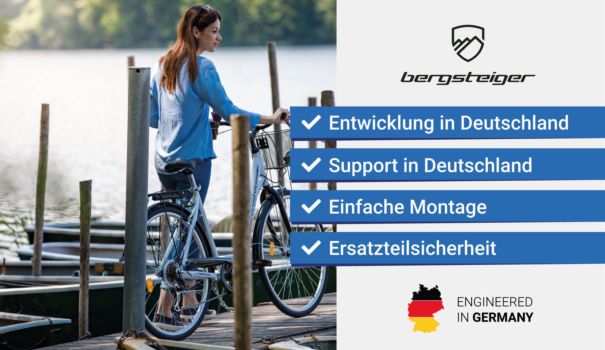 Bergsteiger Florenz Damenfahrrad 28 Zoll, 7-GG-Shimano, mit Korb, Licht, Rücklicht mit Standlichtfunktion, Rahmenhöhe 51 cm, im Retro-Design, Farbe Weiß