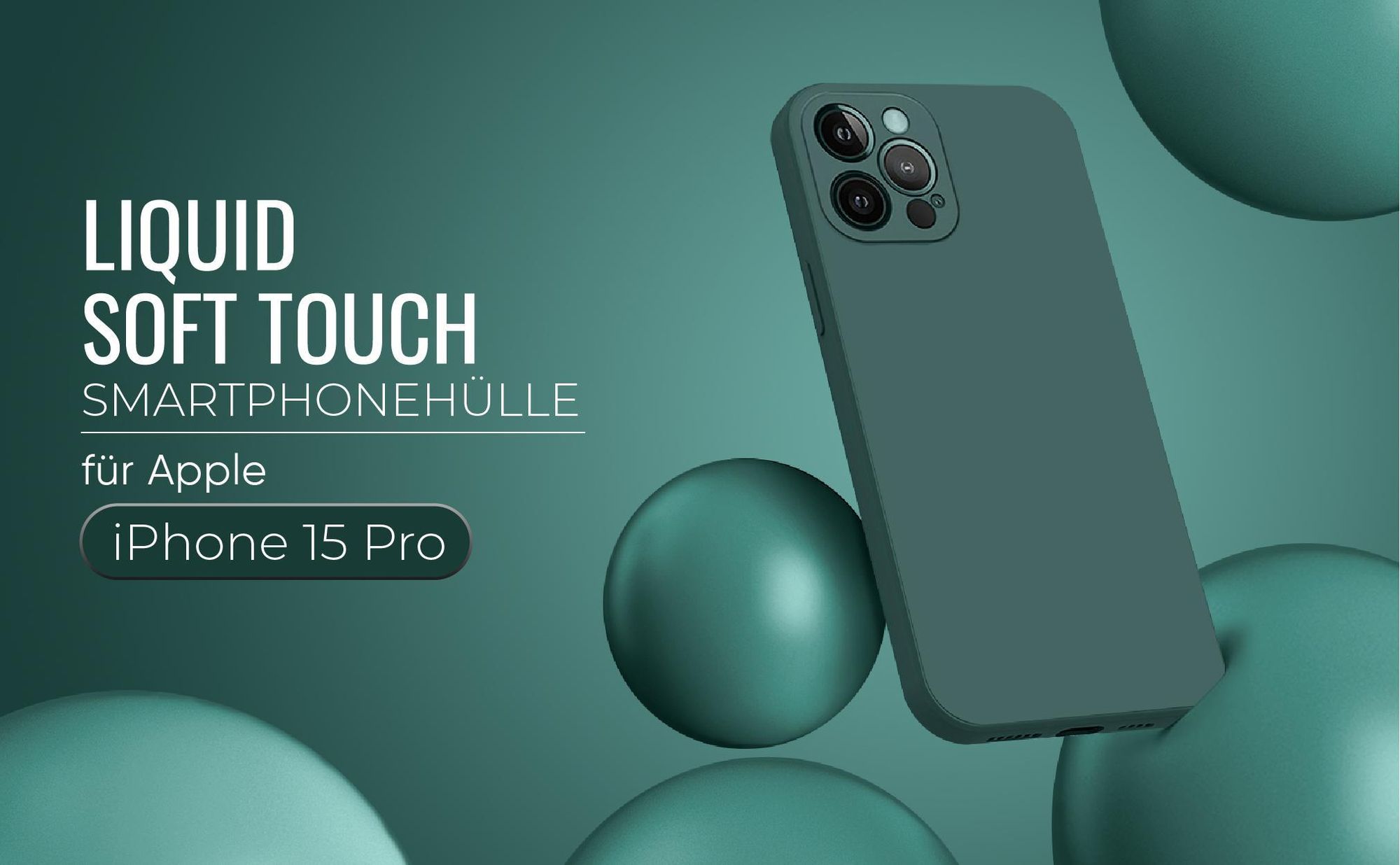 Liquid Soft Touch Smartphone Hülle in Grün für Apple iPhone 15 Pro