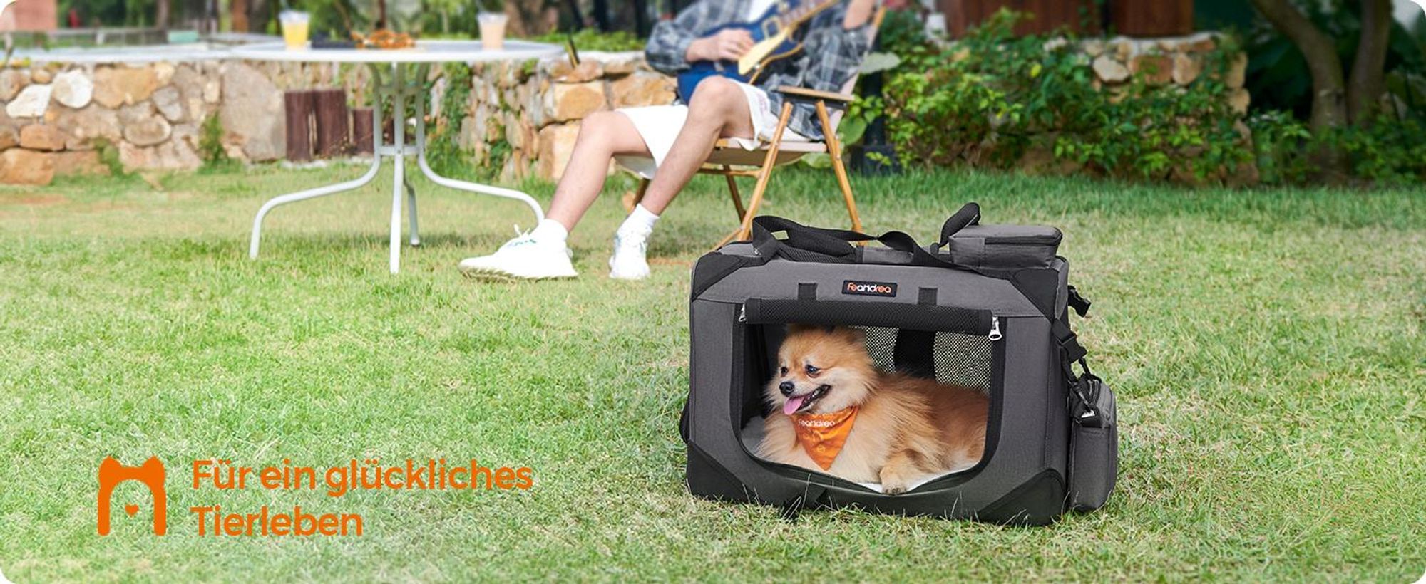 Feandrea Hundebox faltbar, Transportbox Hund, S, Hundetasche, Oxford-Gewebe