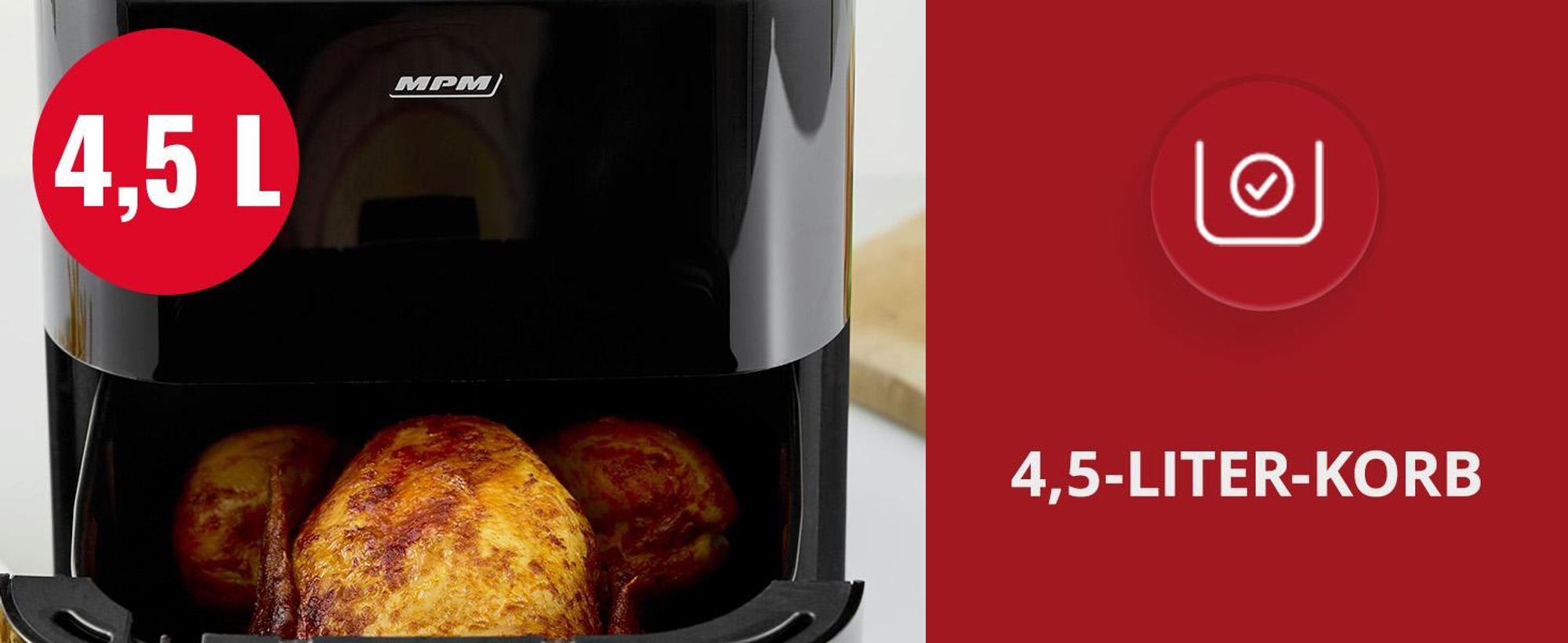 Heißluftfritteuse ohne Fett – Airfryer 4.5L XL  MPM MFR-11