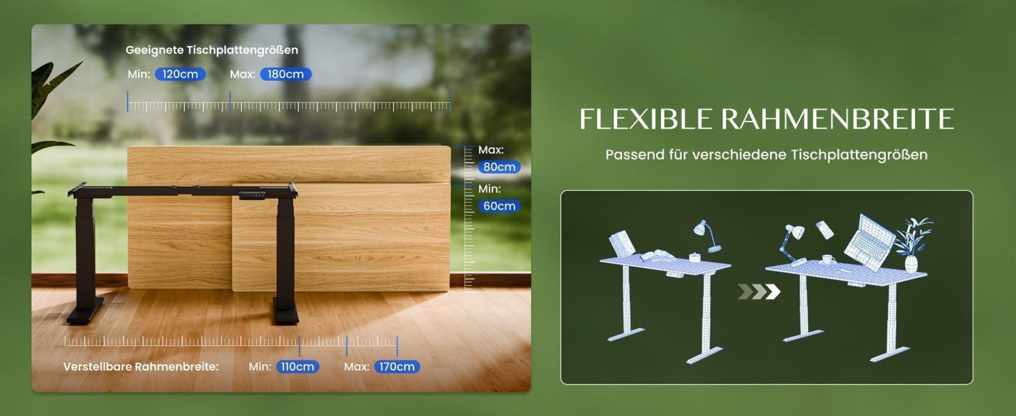 FLEXISPOT E200 Höhenverstellbarer Schreibtisch 160x80cm 200KG TRAGKRAFT, 25MM EINTEILIGE TISCHPLATTE, 2 Motoren, USB-Anschluss, Ahorn