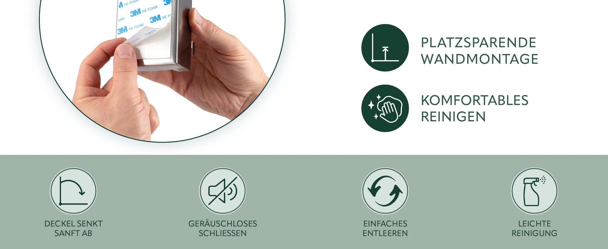 Das Bild zeigt die Wandhalterung inklusive Klebepad