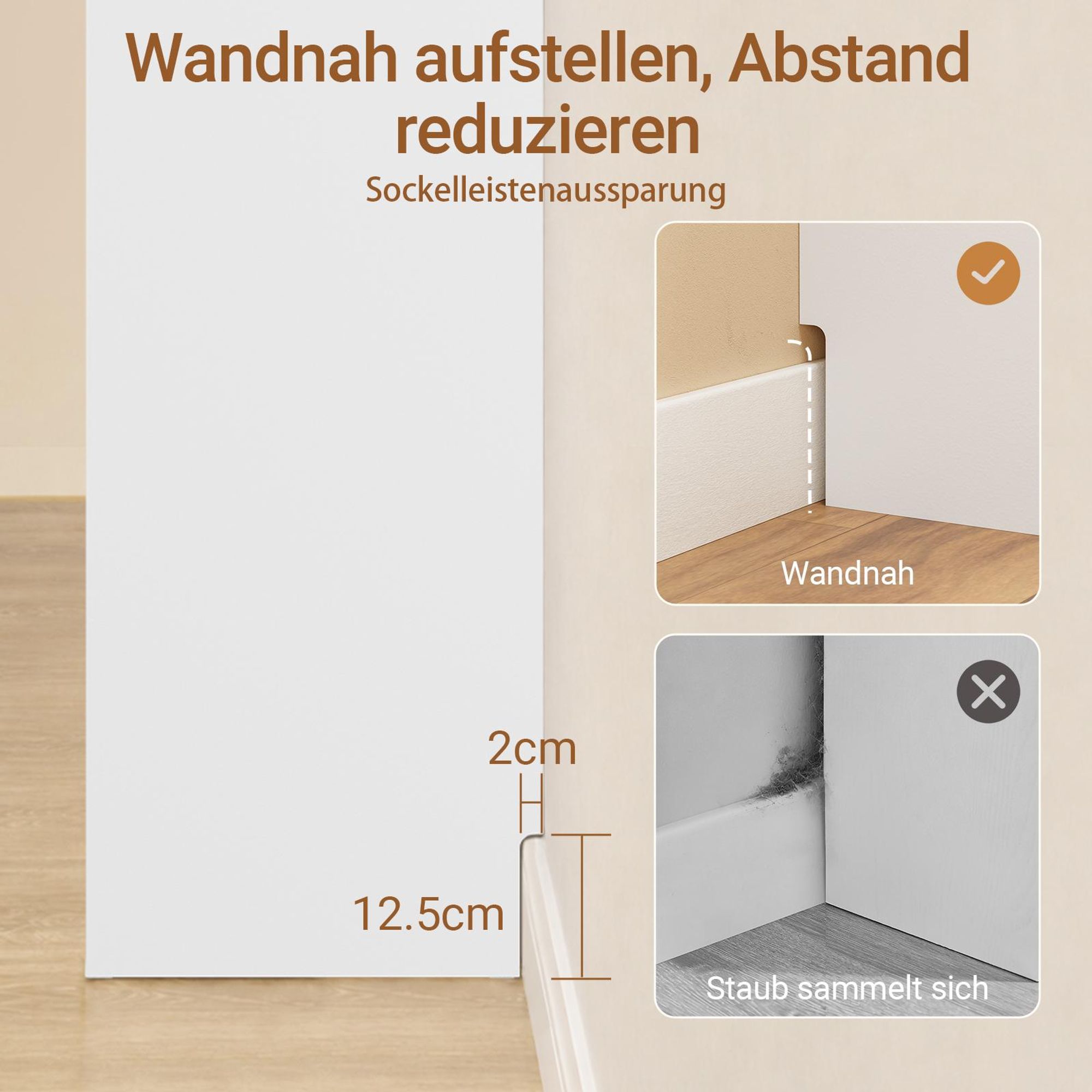 SoBuy Mülleimer Schrank mit 3-fach Mülltrennsystem, Küchenschrank mit Abfalleimer und Schublade, Sideboard in Weiß FSB111-WN