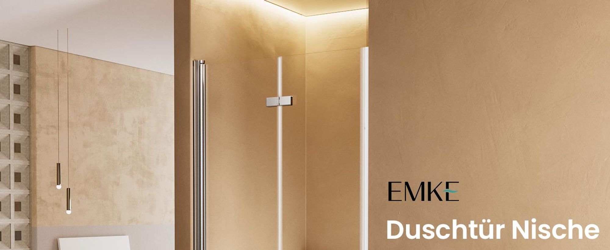 EMKE Duschtür 75x185cm Nische Pendeltür Falttür 1-teilig , 6mm ESG Sicherheitsglas Nischenduschtür mit Magnetprofil & Hebe-Senk-Funktion, Chrom