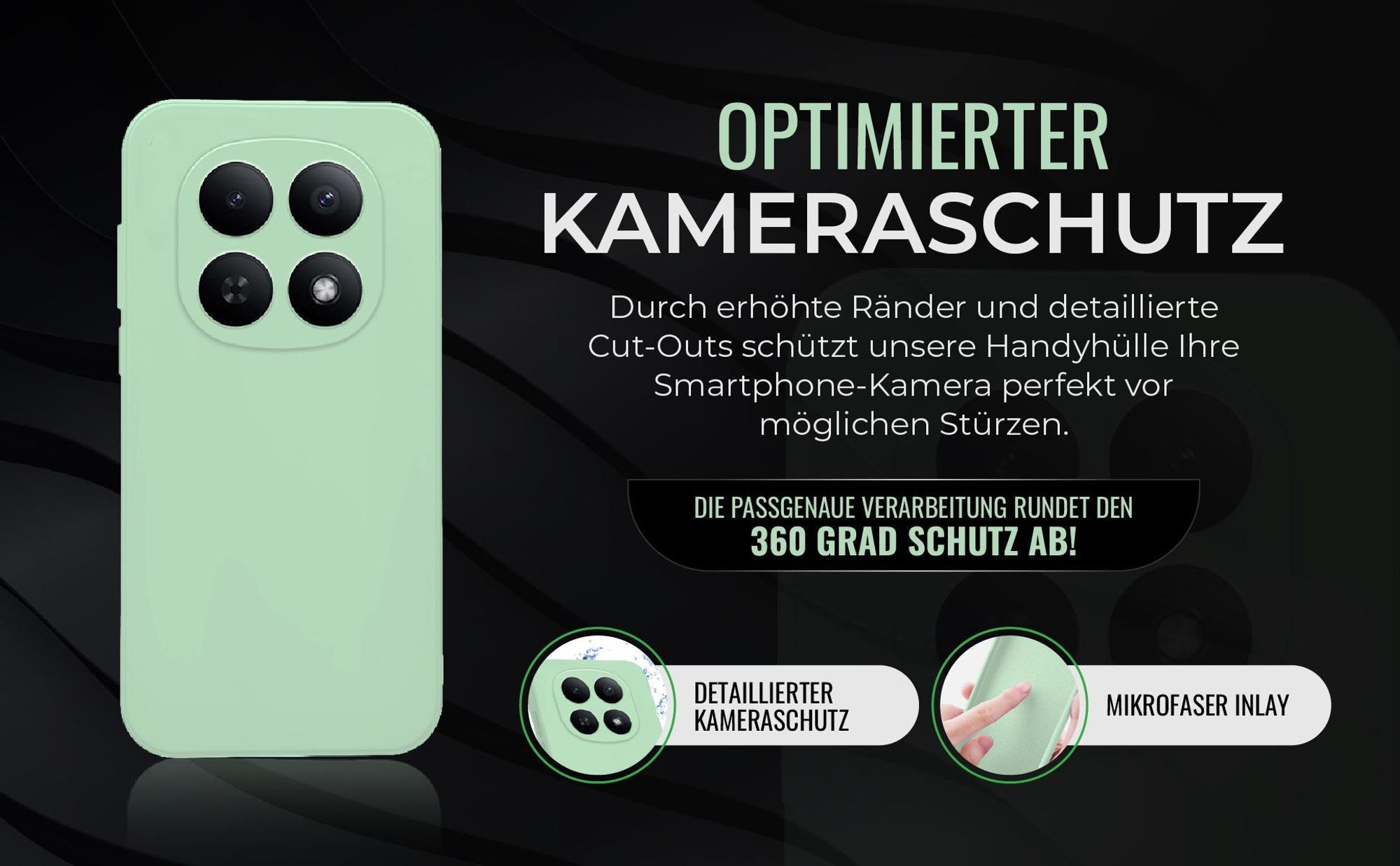 Handyhülle in Türkis für Xiaomi Redmi Note 15 / 15 5G in detailliertem Kamera Cutout