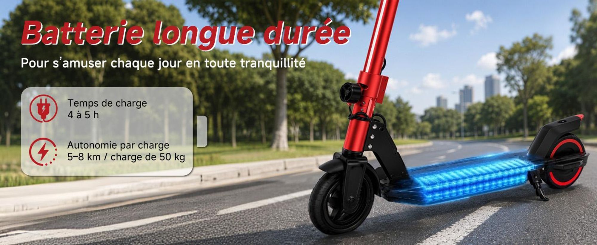 Trottinette électrique enfant 150W, E-Scooter enfant 16 km/h avec écran LED, lumières RGB, phare avant, double frein, pliable, pneus pleins 6,3 pouces